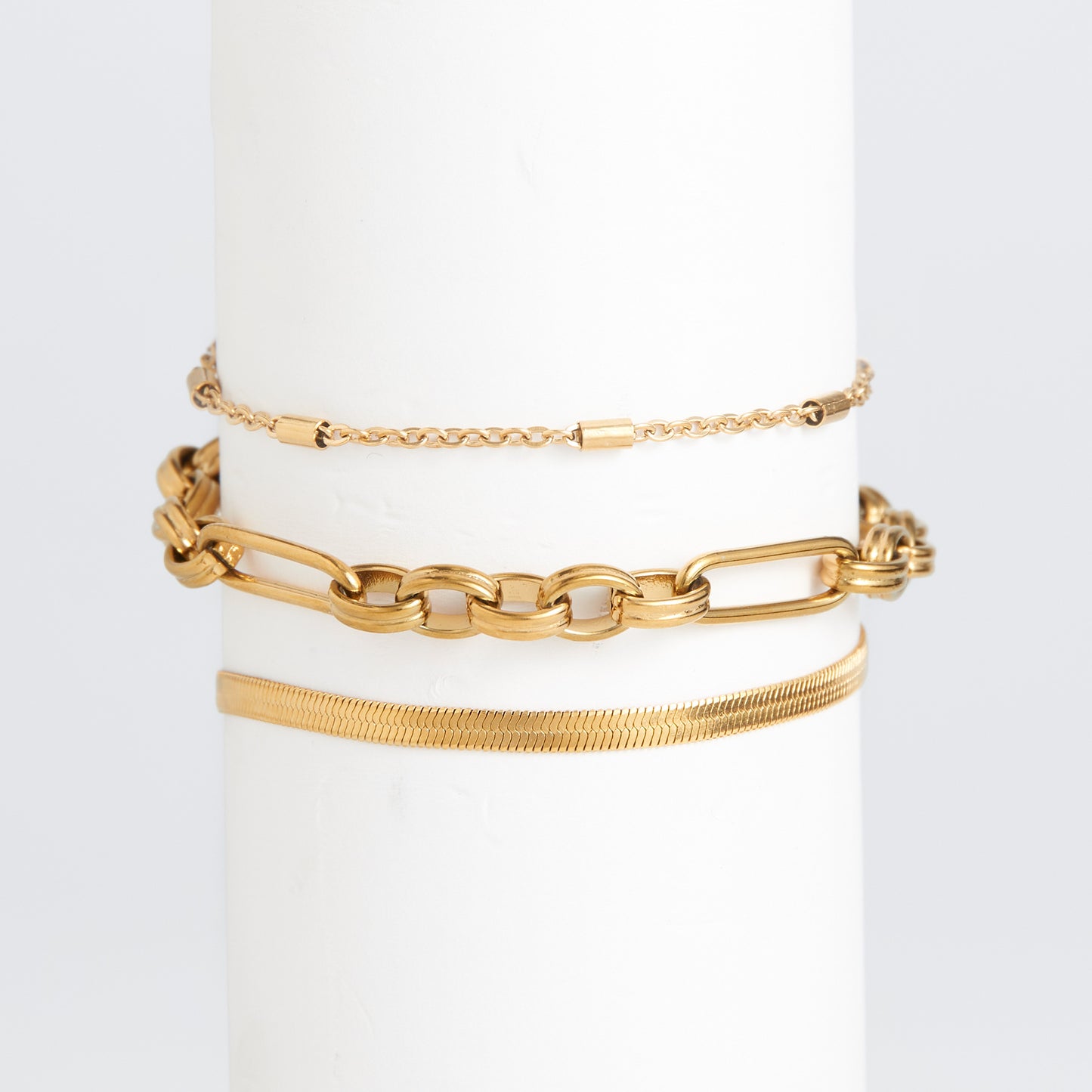 Narelle Waterproof Snake Chain Bracelet Set