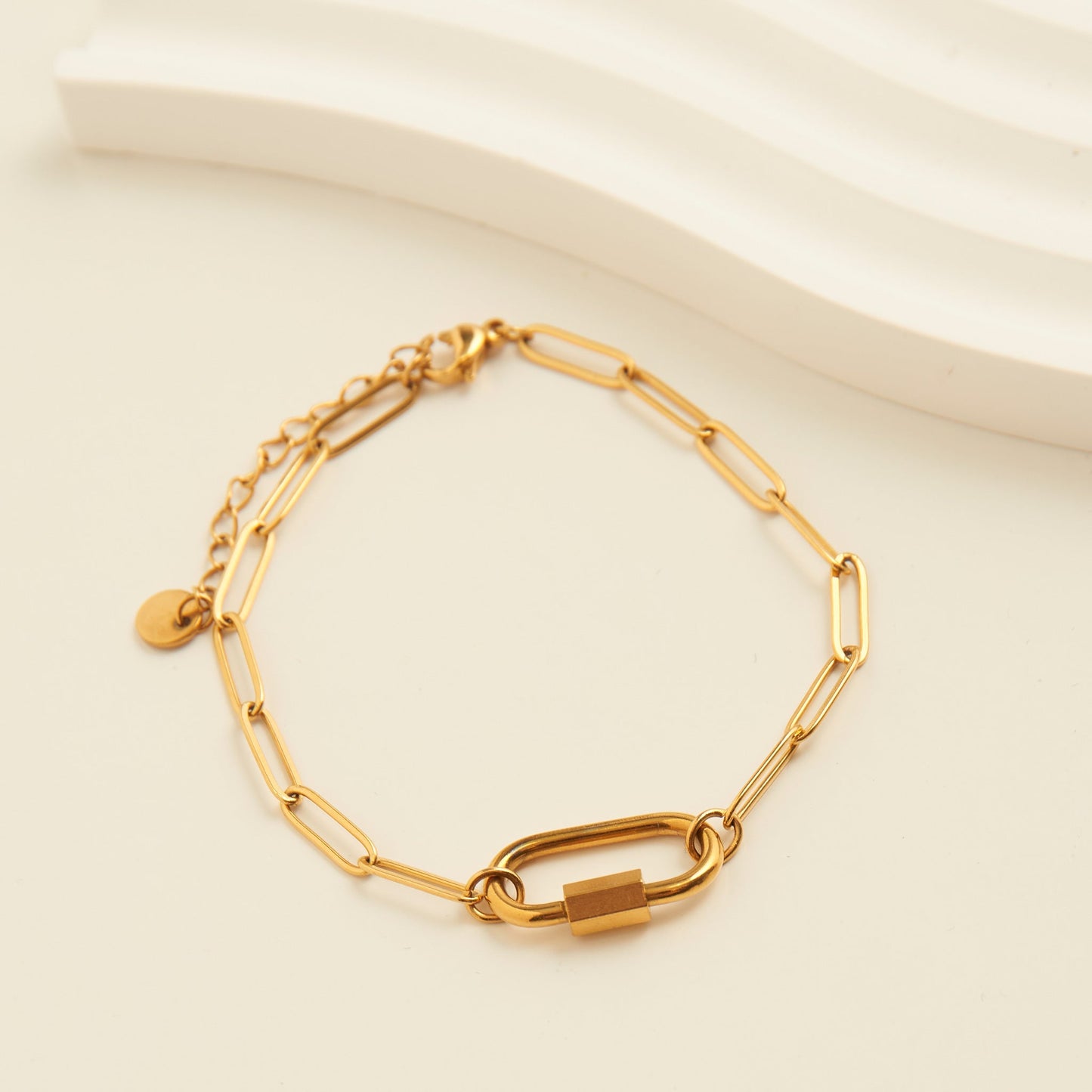 Narelle Waterproof Paperclip Chain Carabiner Bracelet