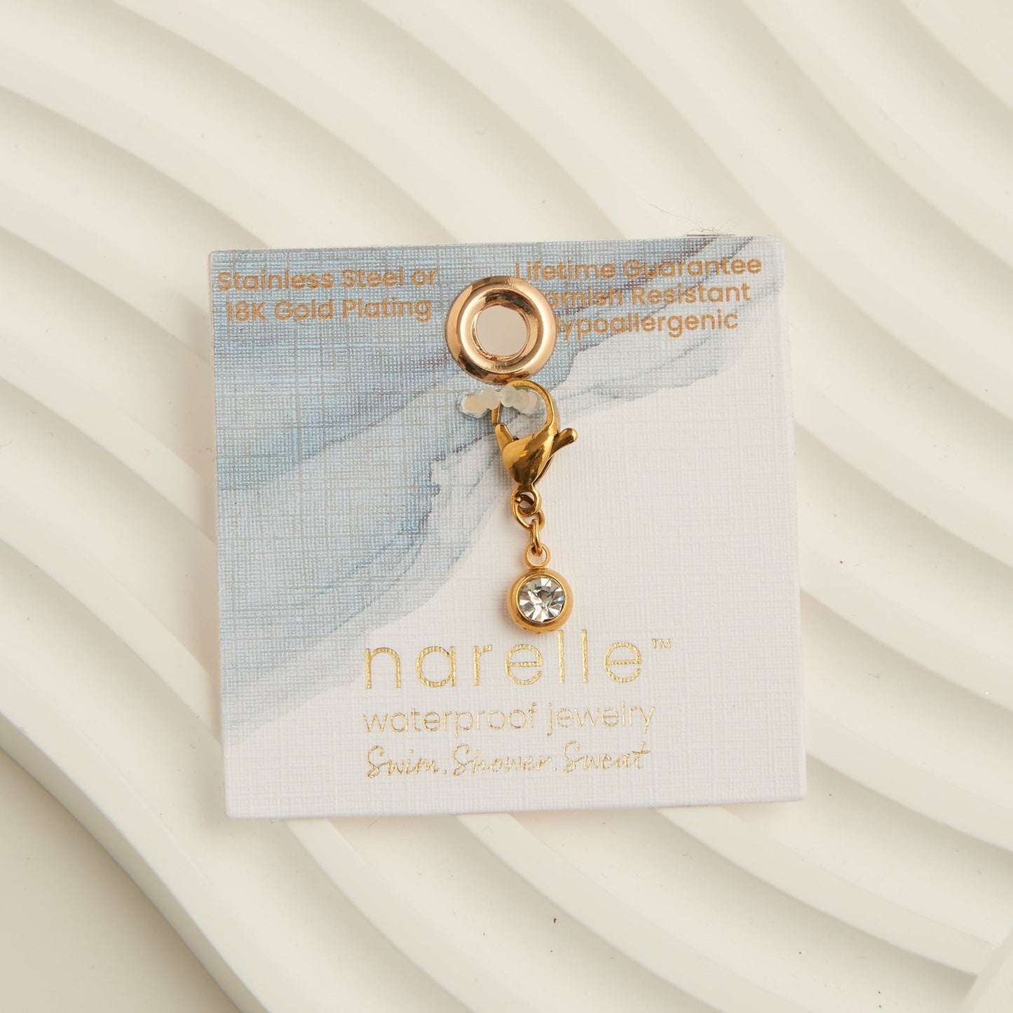 Narelle Waterproof Cubic Zirconia Drop Charm