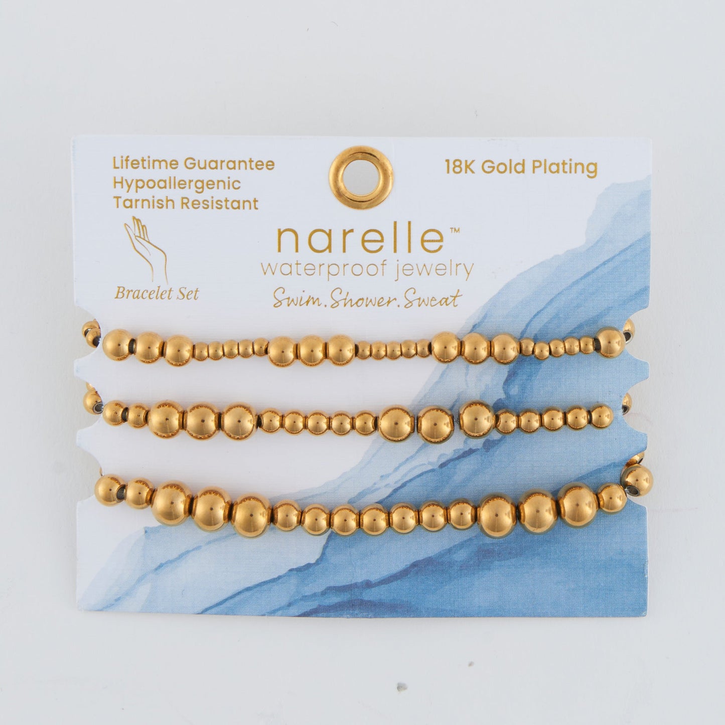 Narelle Waterproof Stretch Graduated Ball Bracelet Set