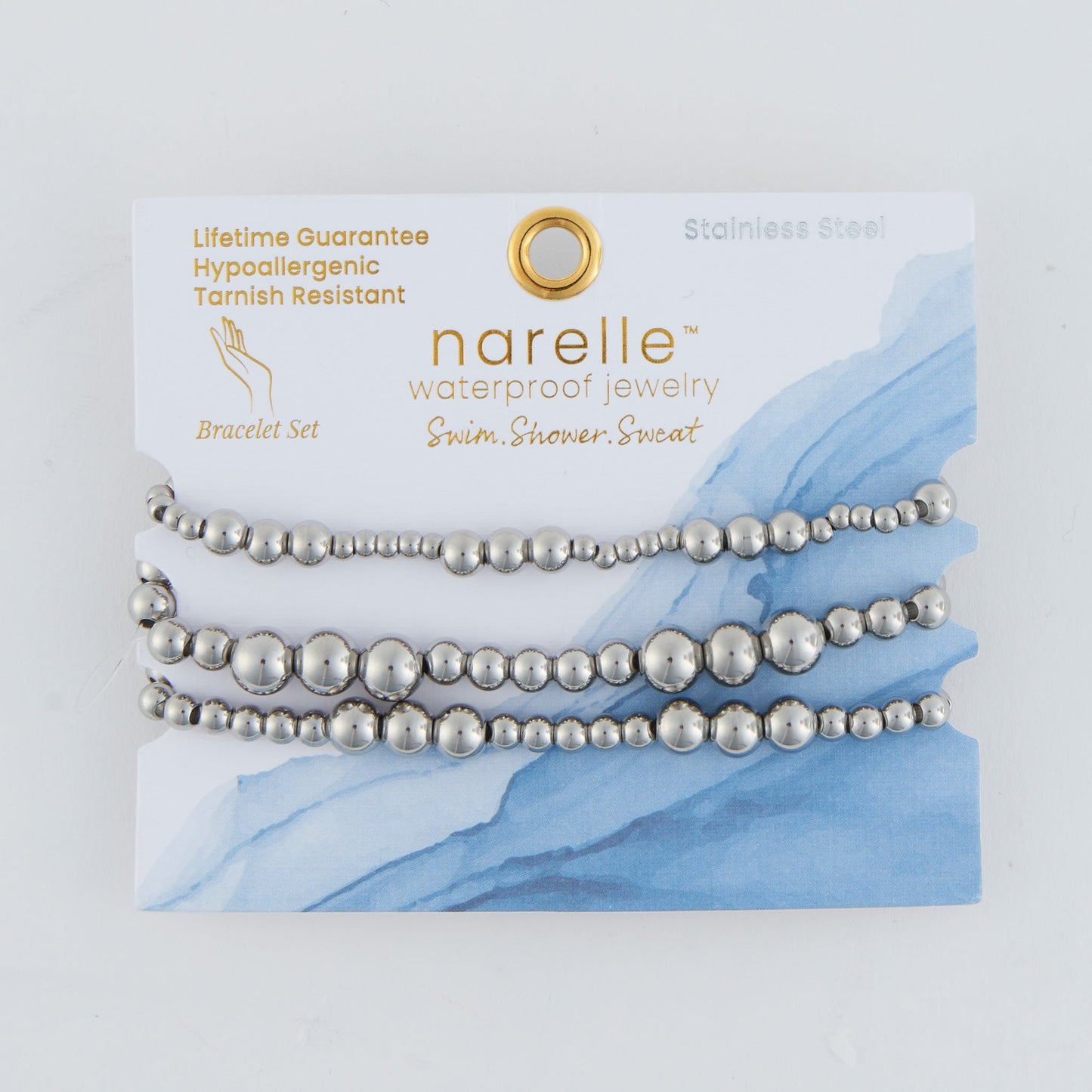 Narelle Waterproof Stretch Graduated Ball Bracelet Set