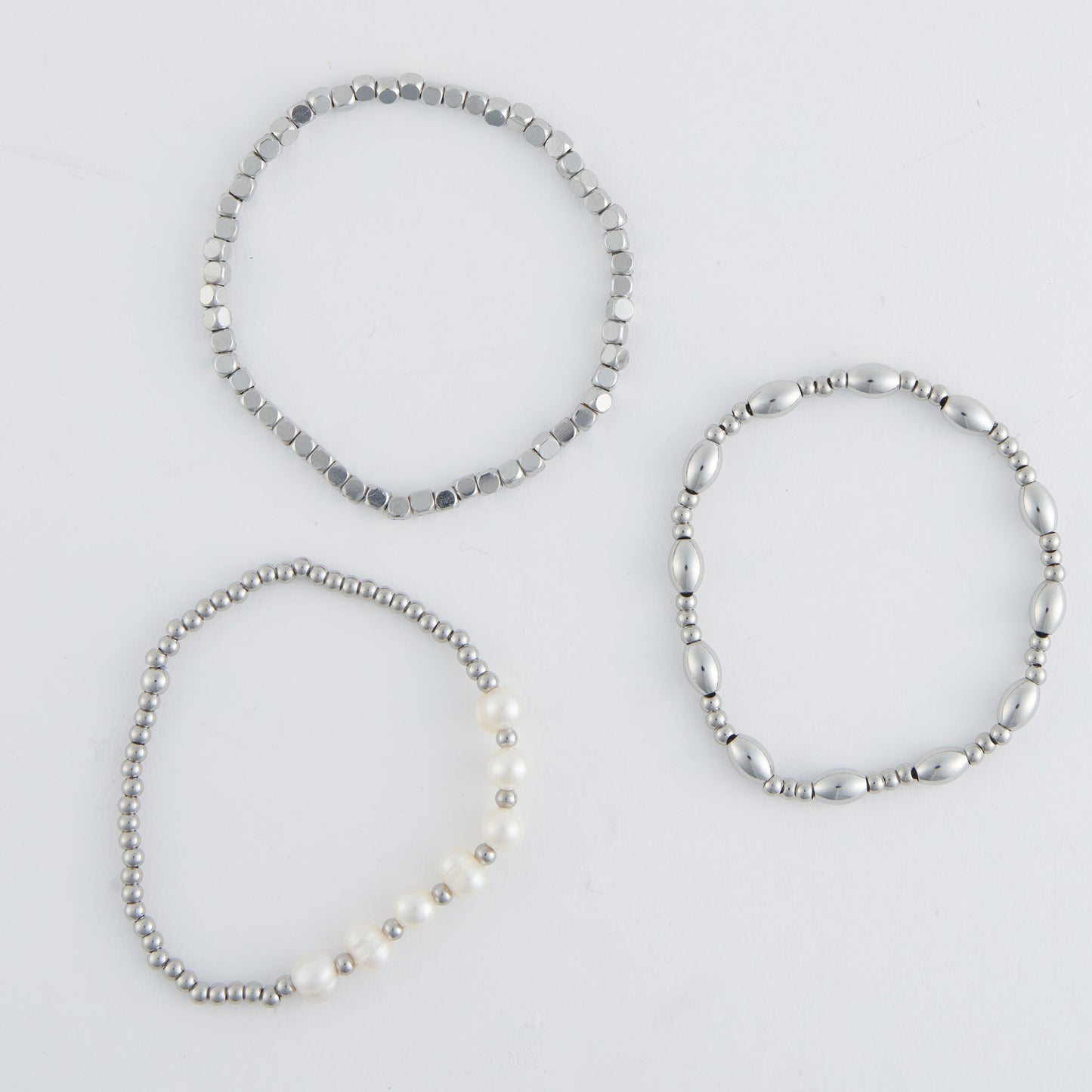 Narelle Waterproof Multi Genuine Pearl Stretch Bracelet Set