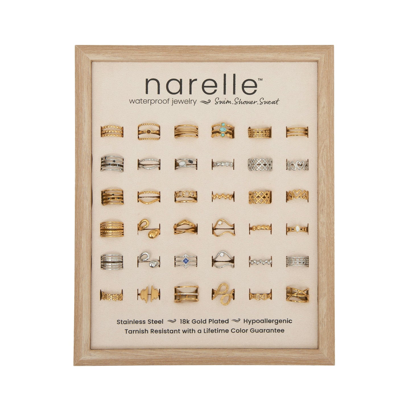 36 Piece Narelle Waterproof Rings Unit with Display