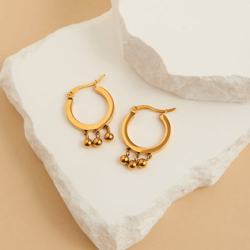 Narelle Waterproof Dangle Drop Huggie Hoop Earrings