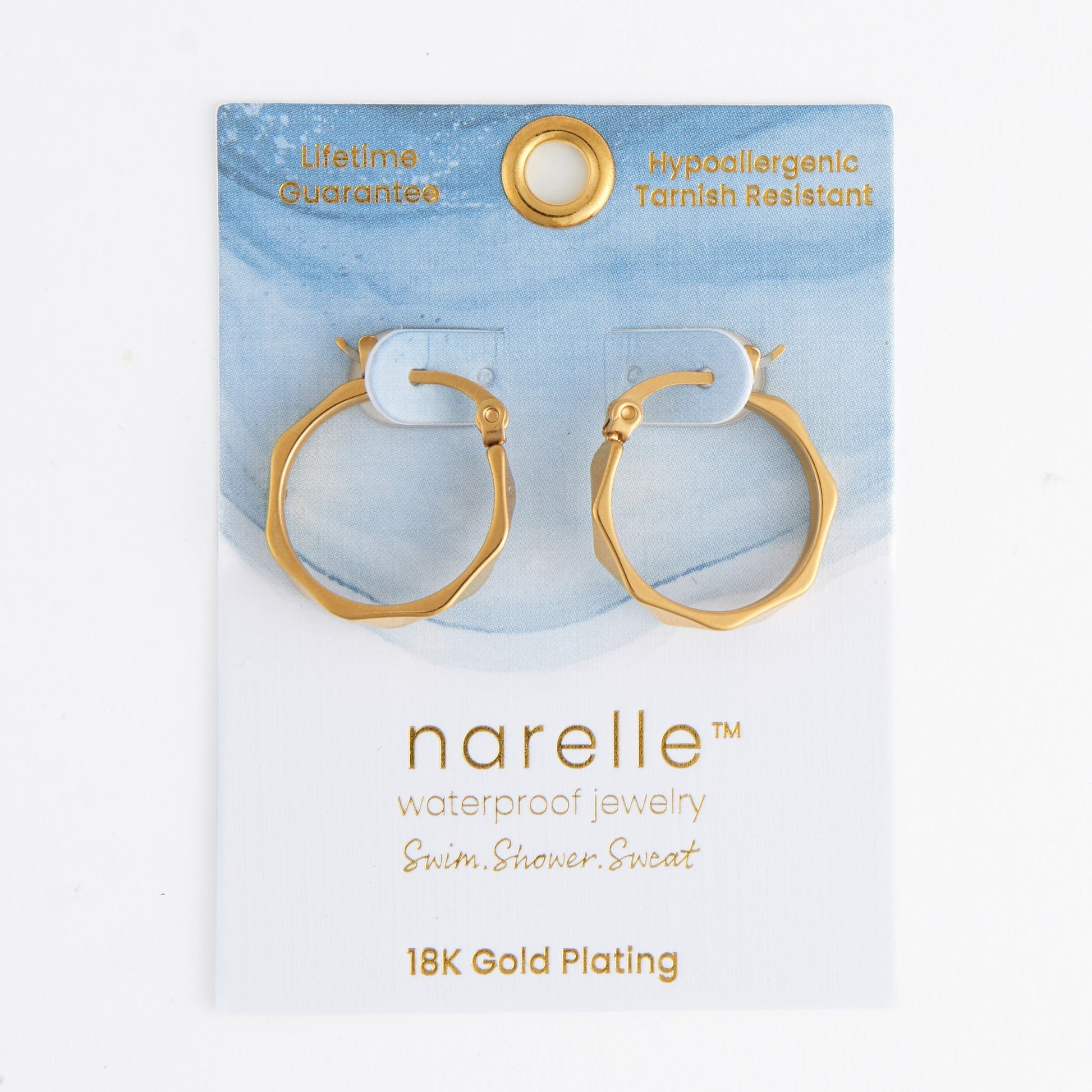 Narelle Waterproof Abstract Hoop Earrings