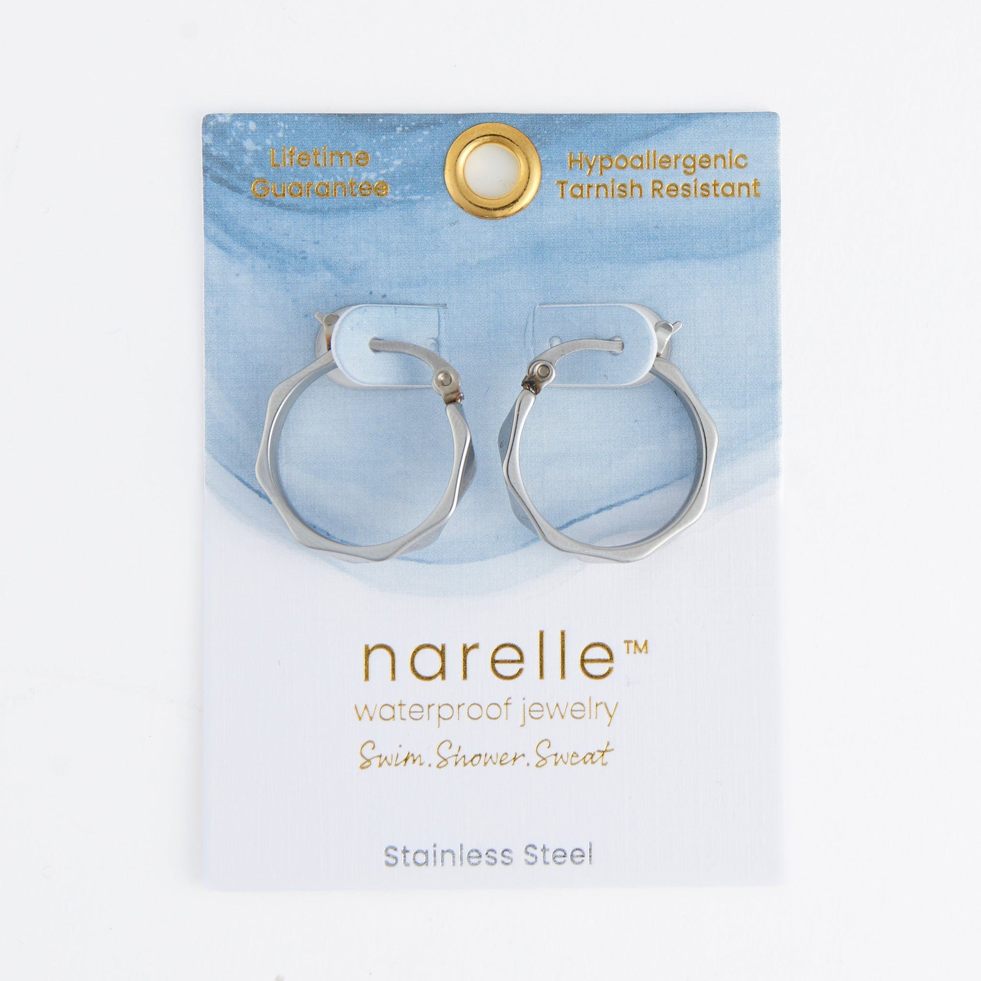 Narelle Waterproof Abstract Hoop Earrings