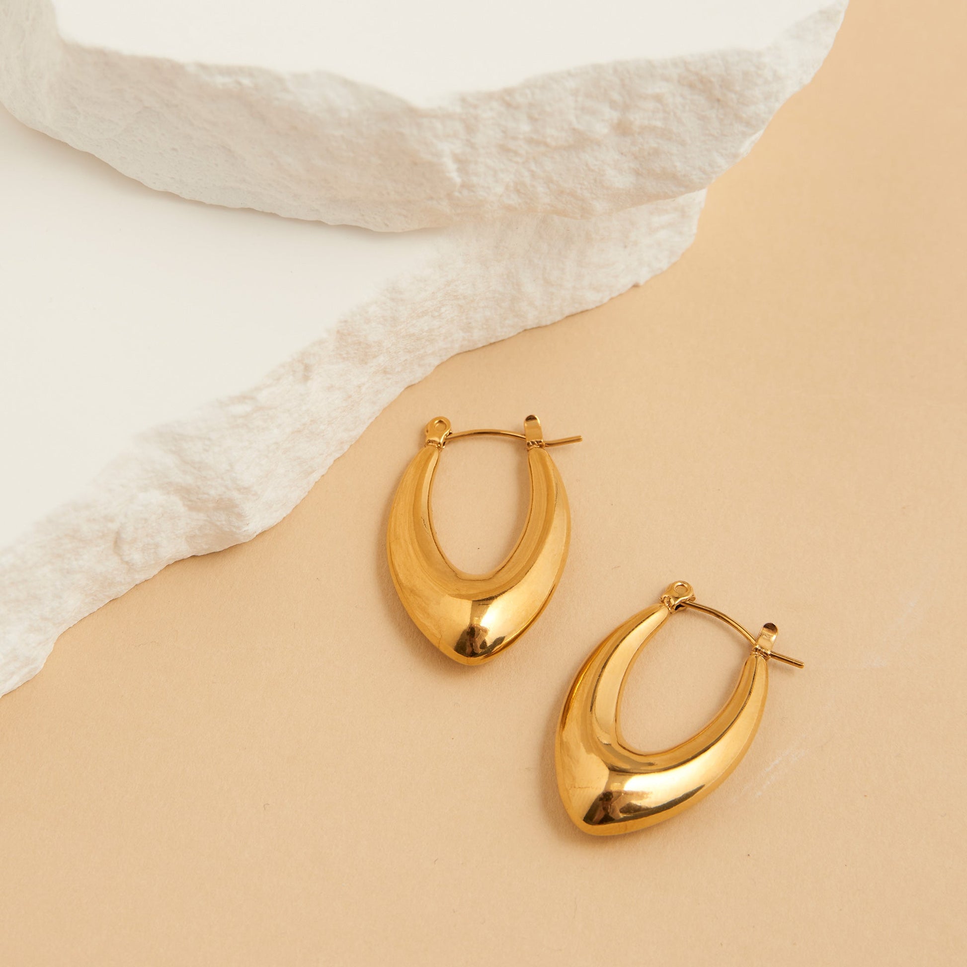 Narelle Waterproof Oval Pointed Earrings