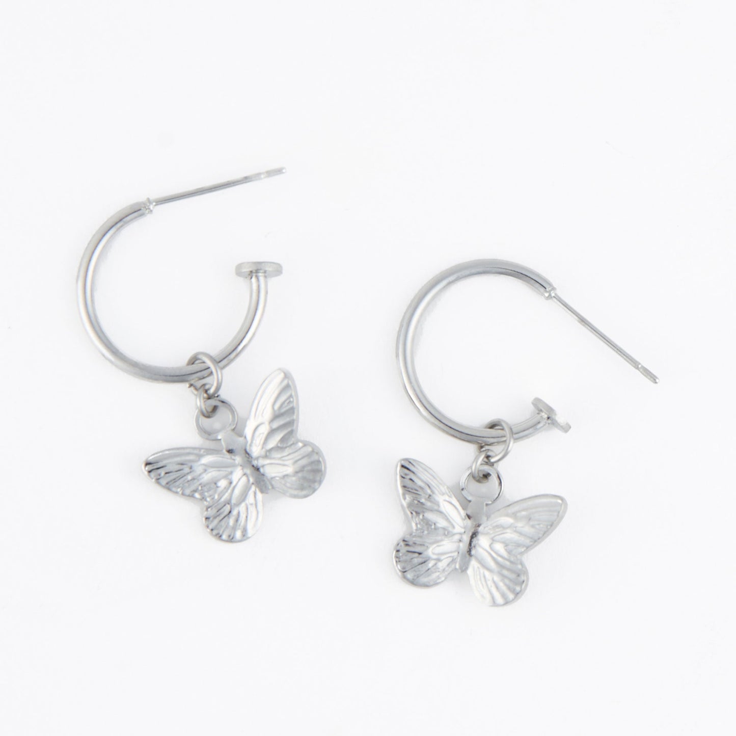 Narelle Waterproof Butterfly Charm C Hoop Earrings