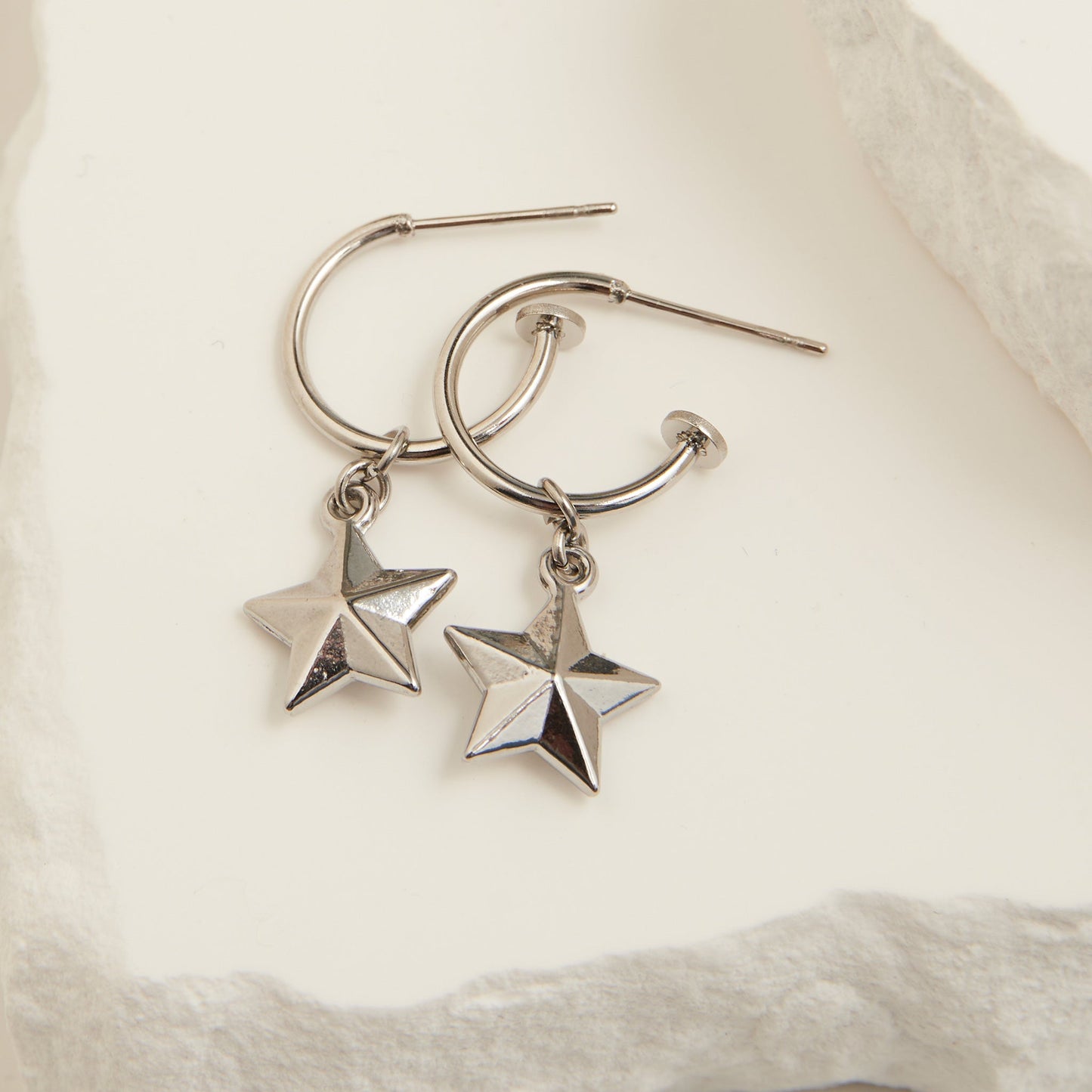 Narelle Waterproof Star Charm C Hoop Earrings