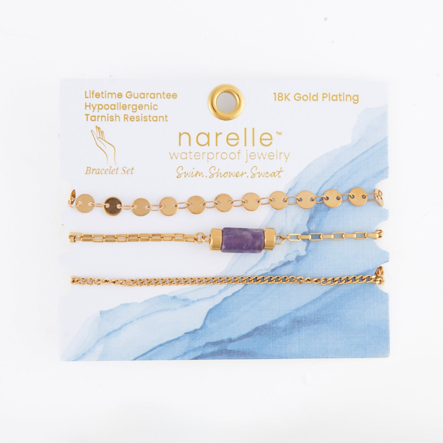 Narelle Waterproof Genuine Stone Bracelet Set
