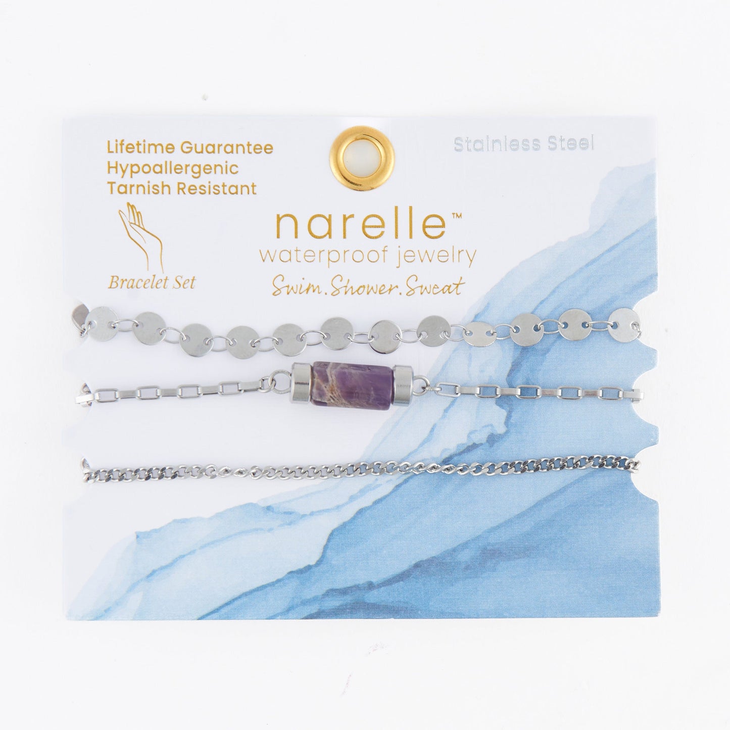 Narelle Waterproof Genuine Stone Bracelet Set
