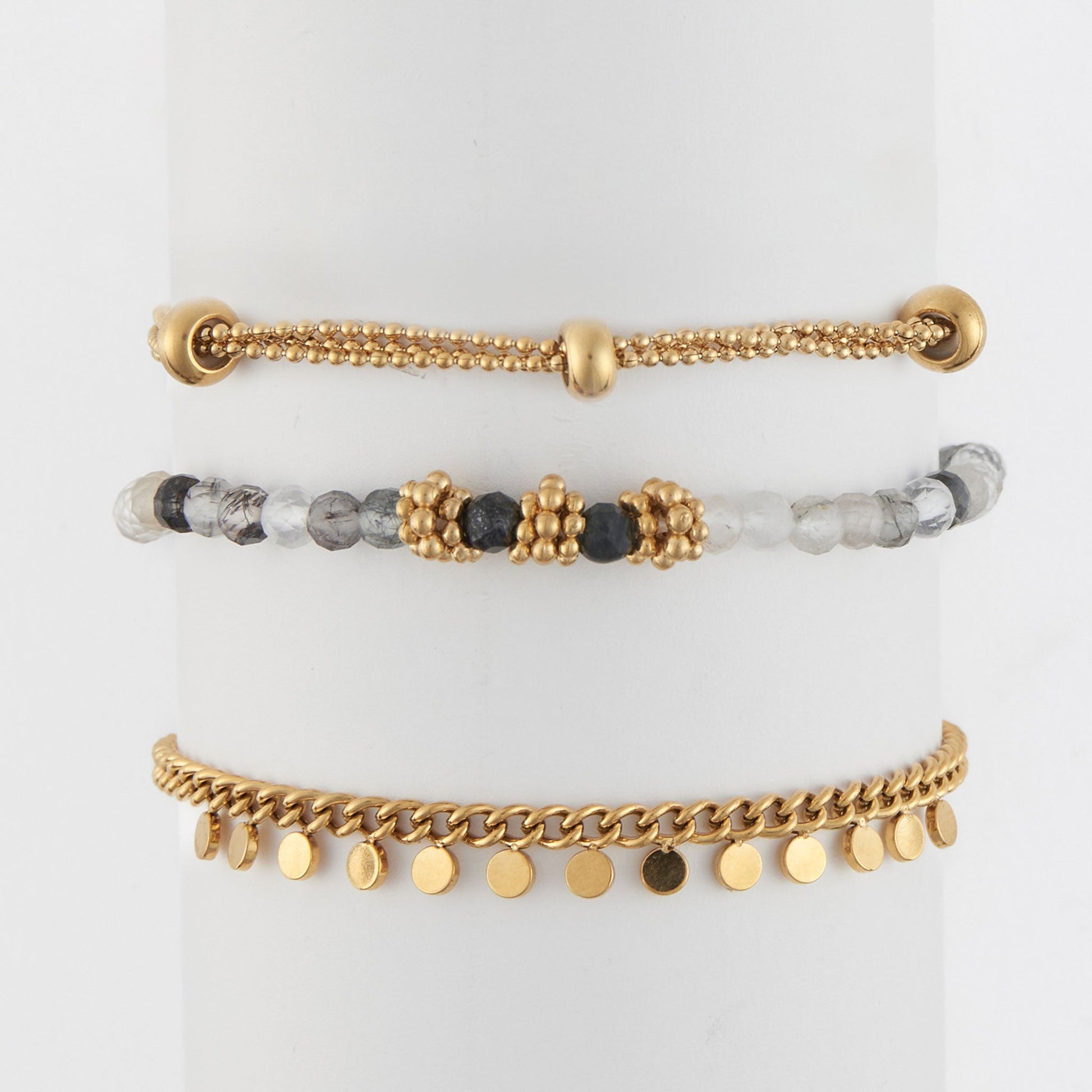 Narelle Waterproof Beaded Chain Bracelet Set