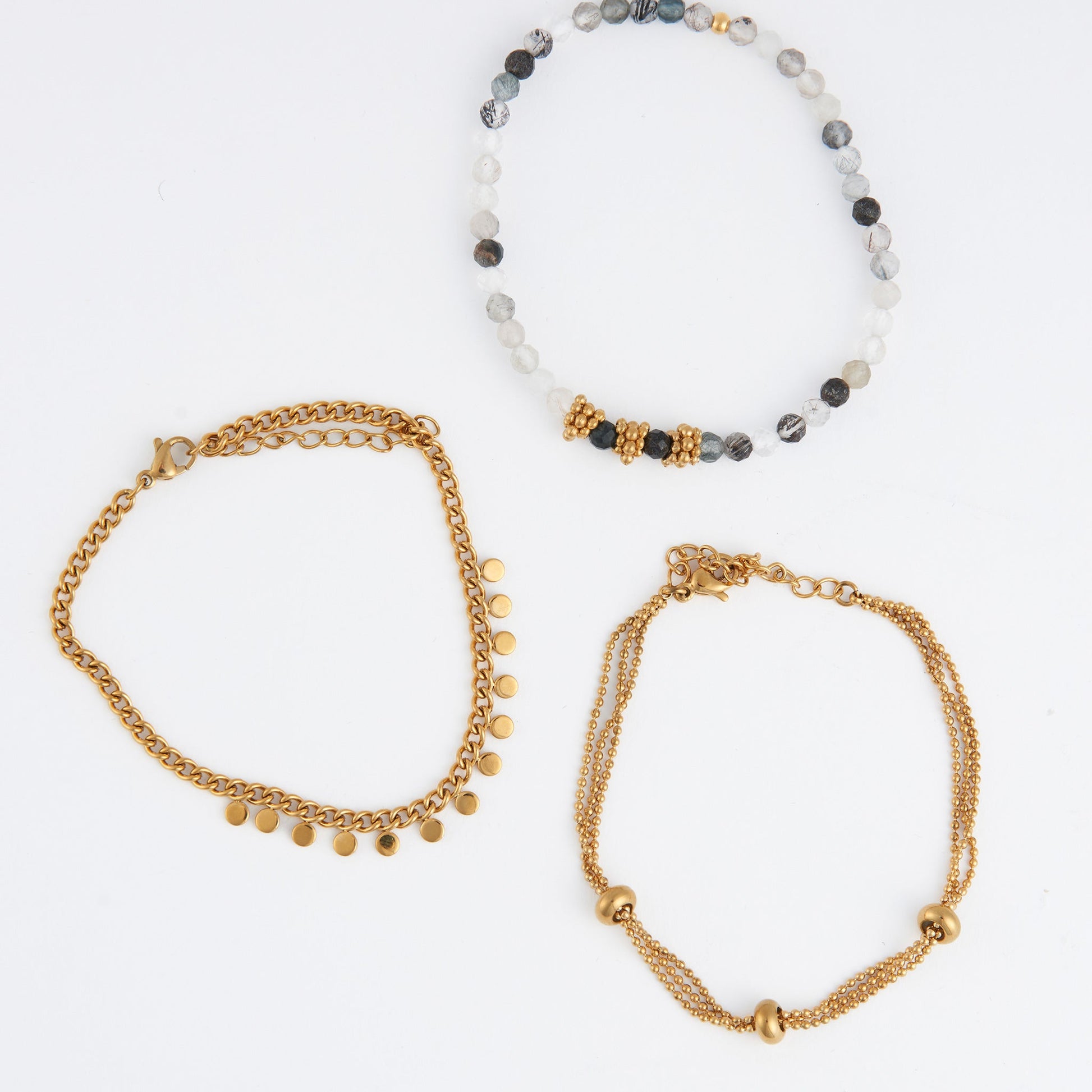 Narelle Waterproof Beaded Chain Bracelet Set