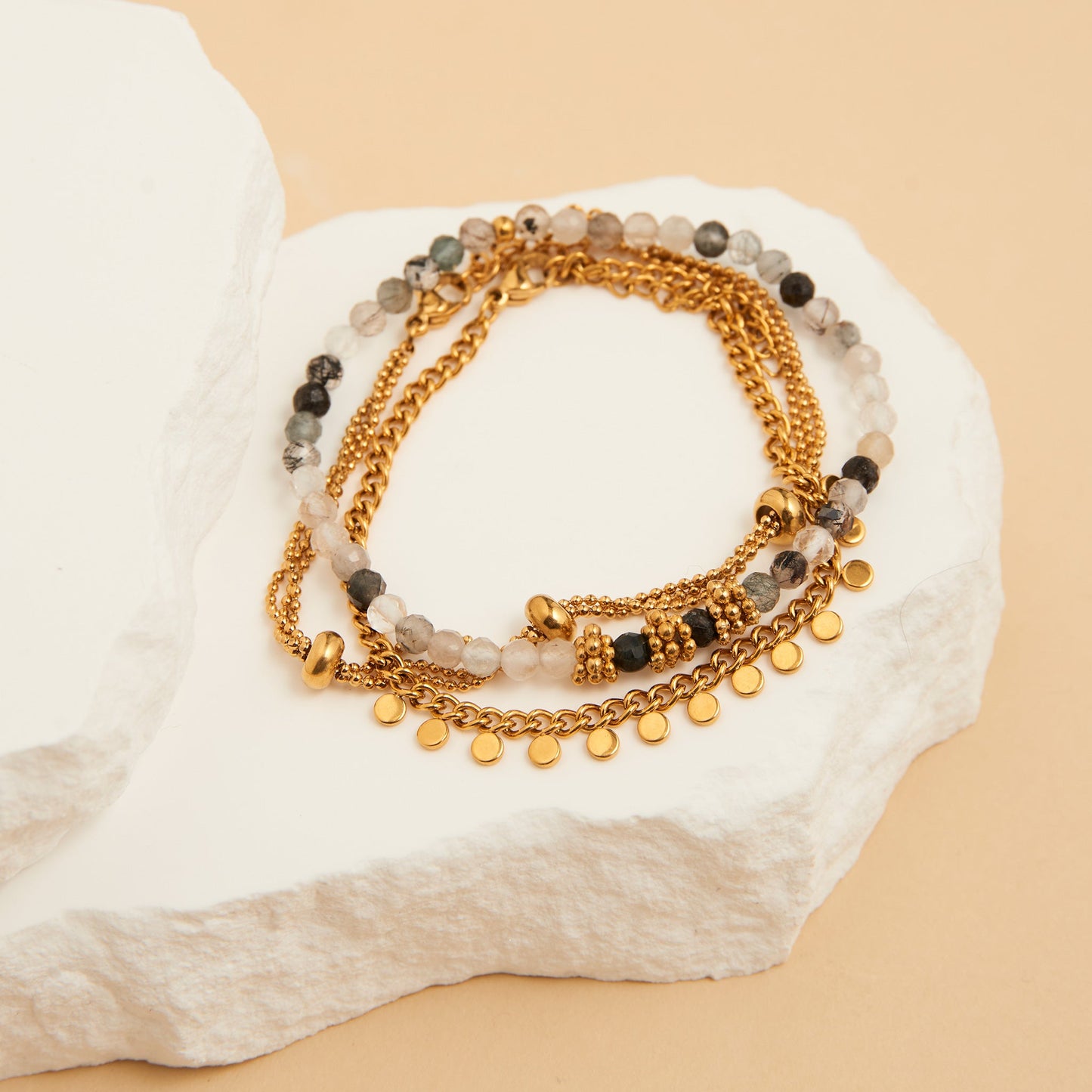 Narelle Waterproof Beaded Chain Bracelet Set