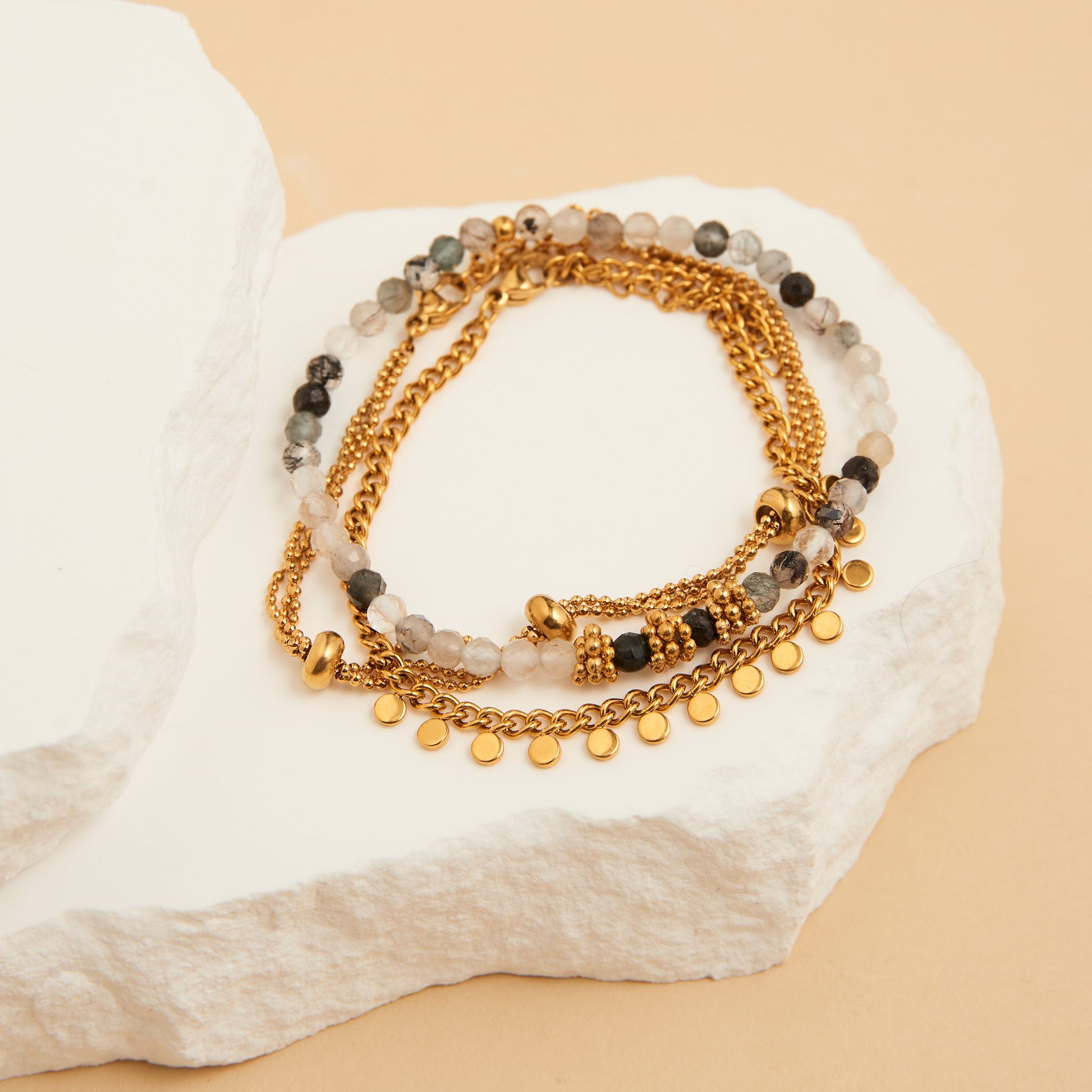Narelle Waterproof Beaded Chain Bracelet Set