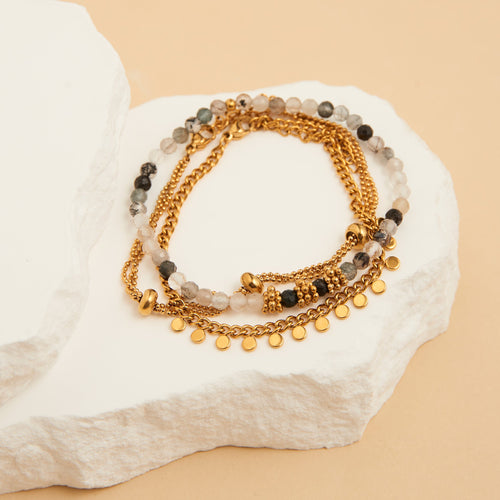 Narelle Waterproof Beaded Chain Bracelet Set