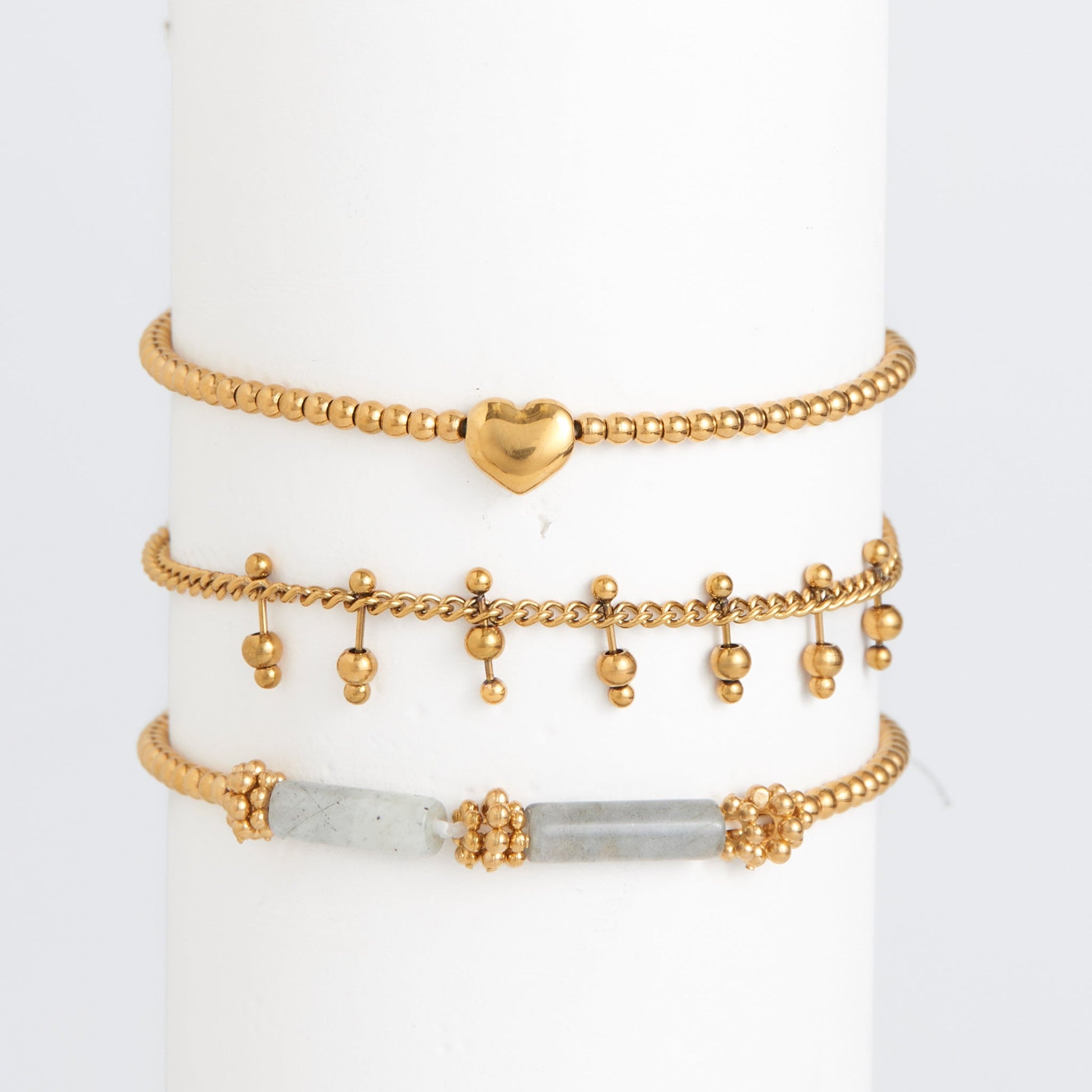 Narelle Waterproof Heart Beaded Bracelet Set