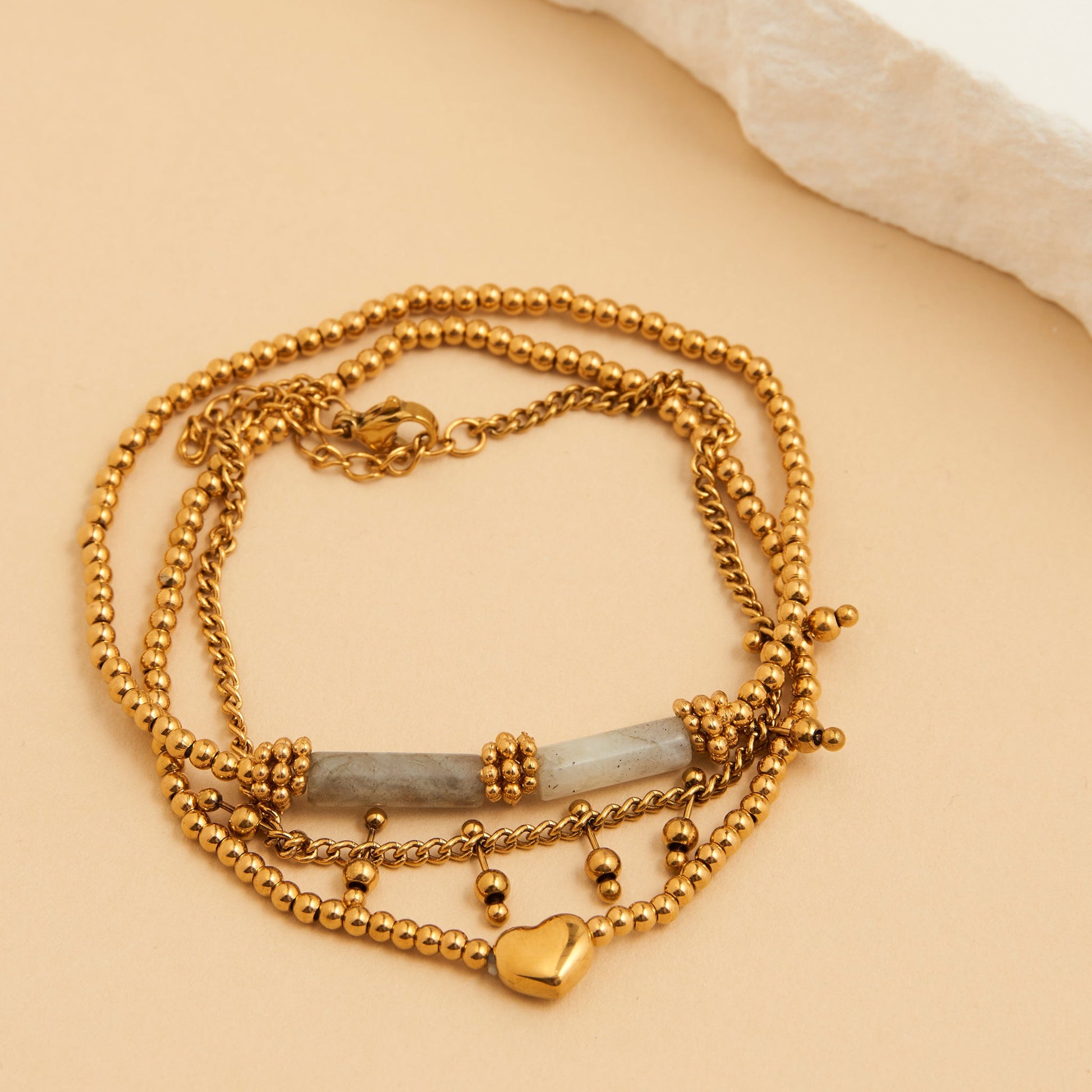 Narelle Waterproof Heart Beaded Bracelet Set