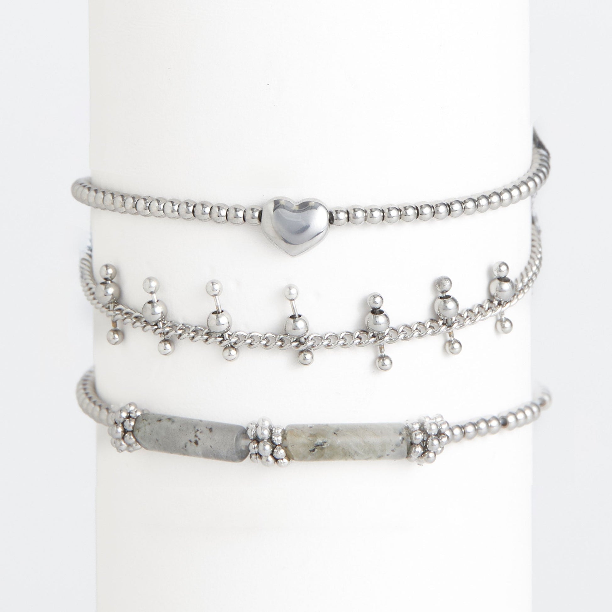 Narelle Waterproof Heart Beaded Bracelet Set