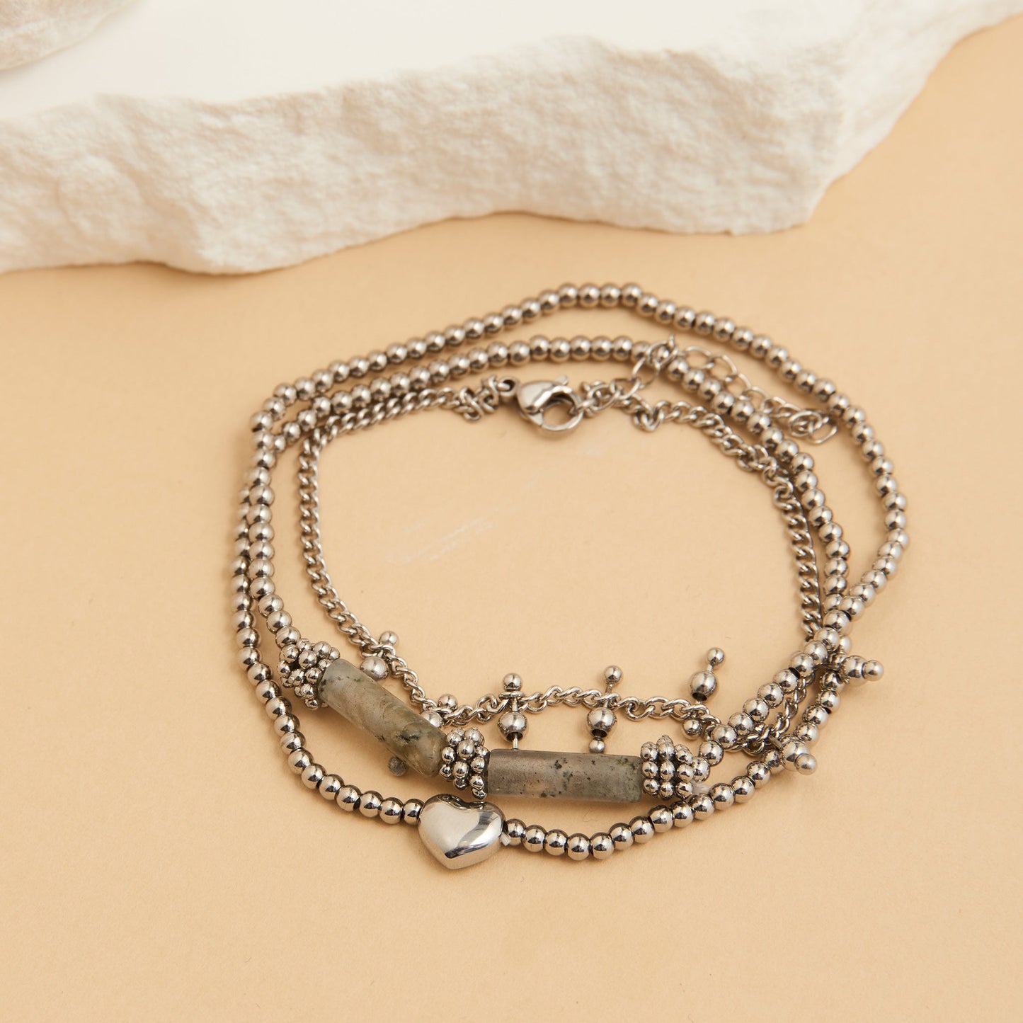 Narelle Waterproof Heart Beaded Bracelet Set