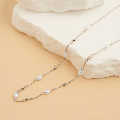 Narelle Waterproof Pearl and Bead Station Necklace