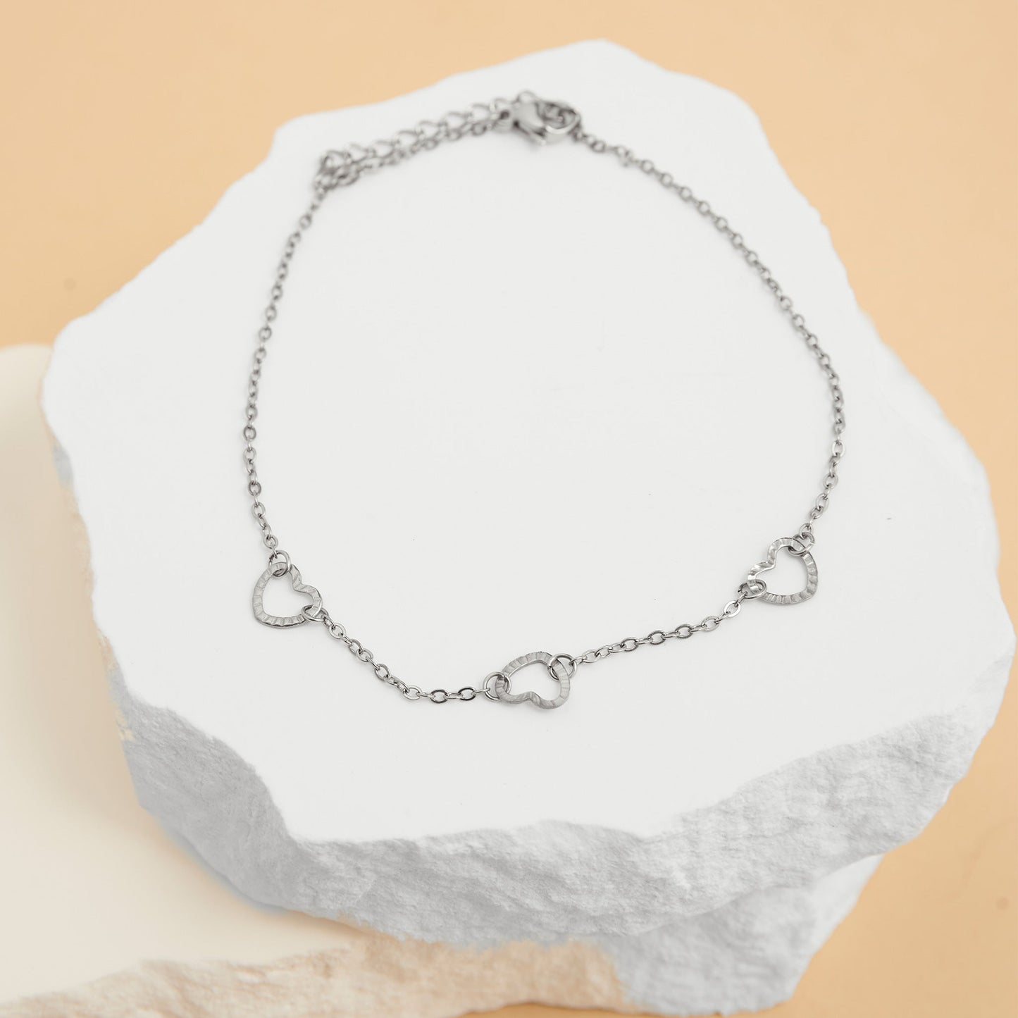 Narelle Waterproof Linked Heart Anklet