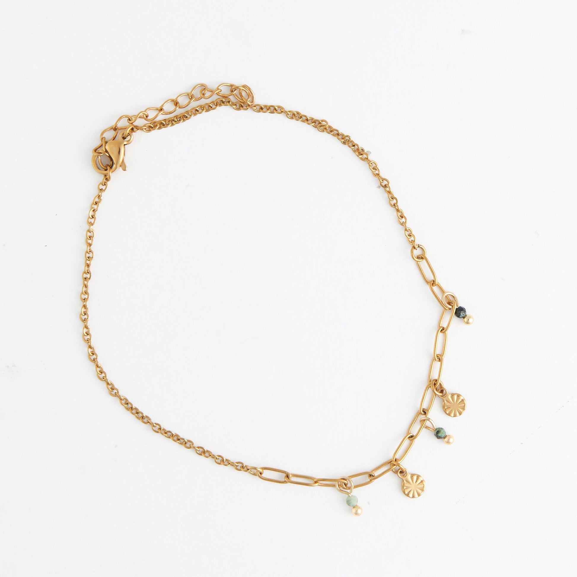 Narelle Waterproof Beaded Charm Anklet