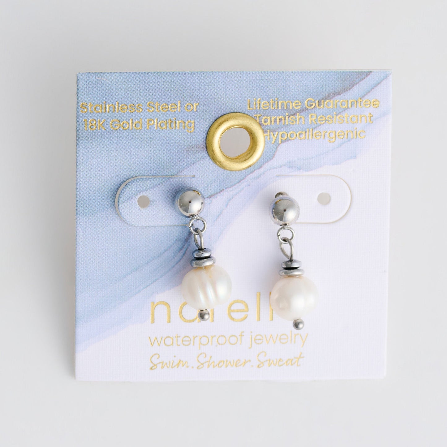 Narelle Waterproof Genuine Freshwater Pearl Drop Earrings