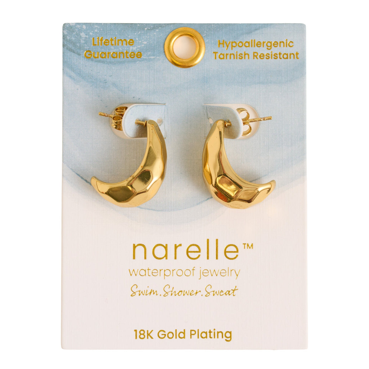Narelle Waterproof Chunky Crescent Earrings