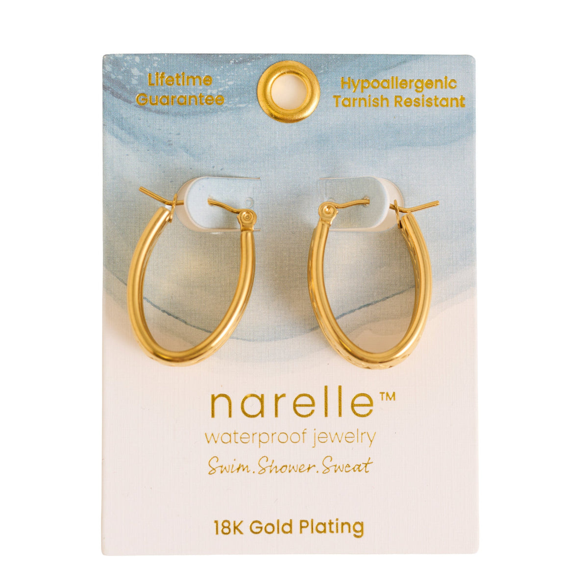 Narelle Waterproof Braided Chevron Hoop Earrings