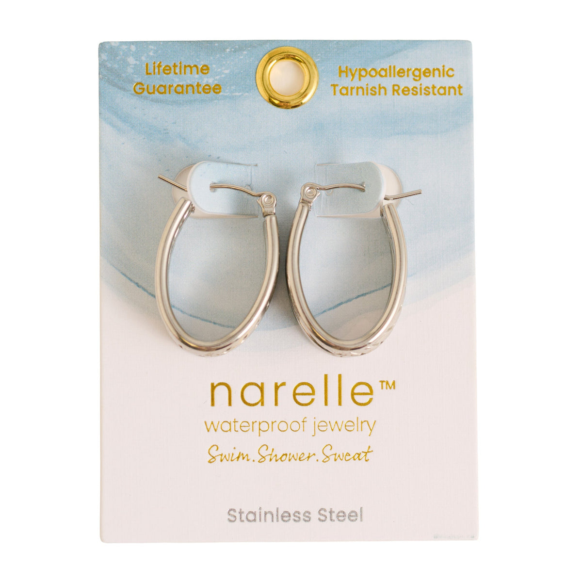 Narelle Waterproof Braided Chevron Hoop Earrings