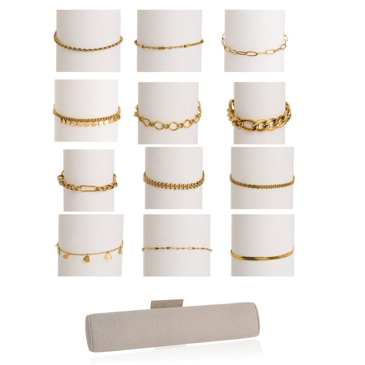 24 Piece Narelle Waterproof Gold Dainty Bracelet Unit With Display