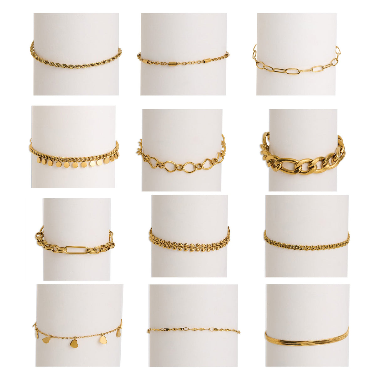 24 Piece Narelle Waterproof Gold Dainty Bracelet Assortment