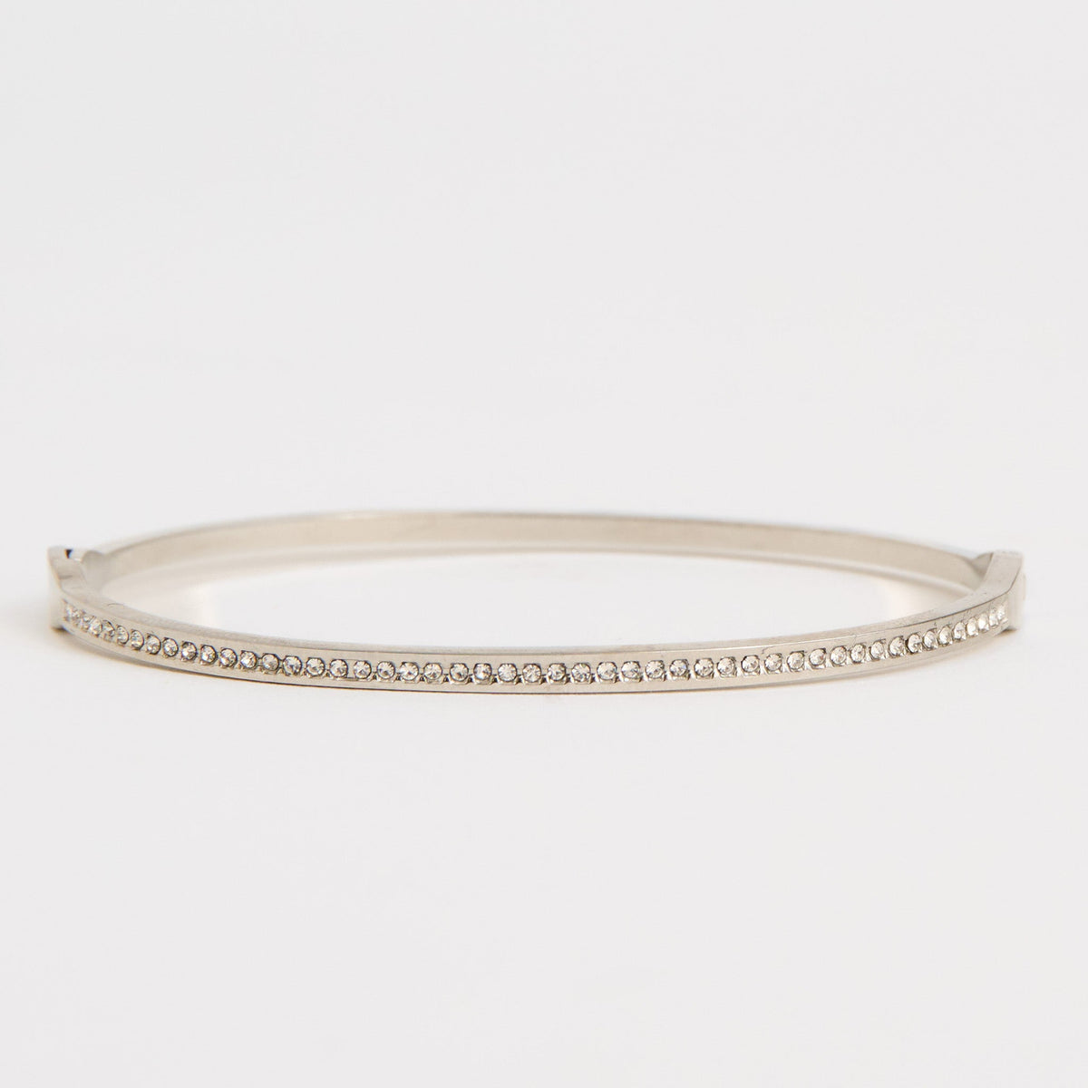 Narelle Waterproof Slim Hinged Bangle Round Crystal Bracelet