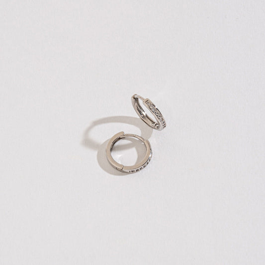 Small Pave Style Hoop Earrings