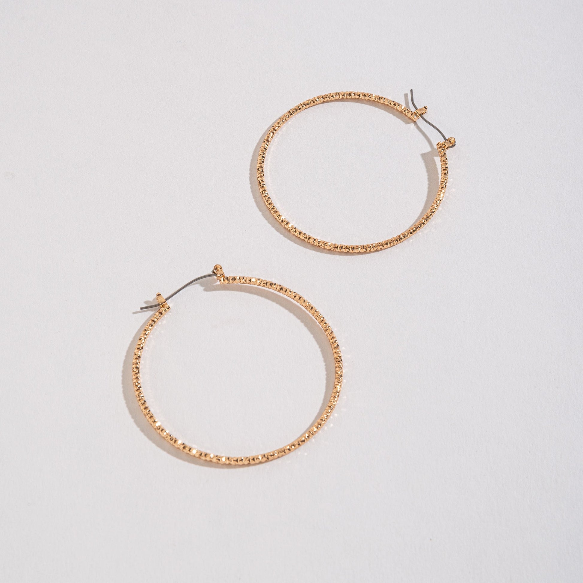 Large Textured Hoop Earrings