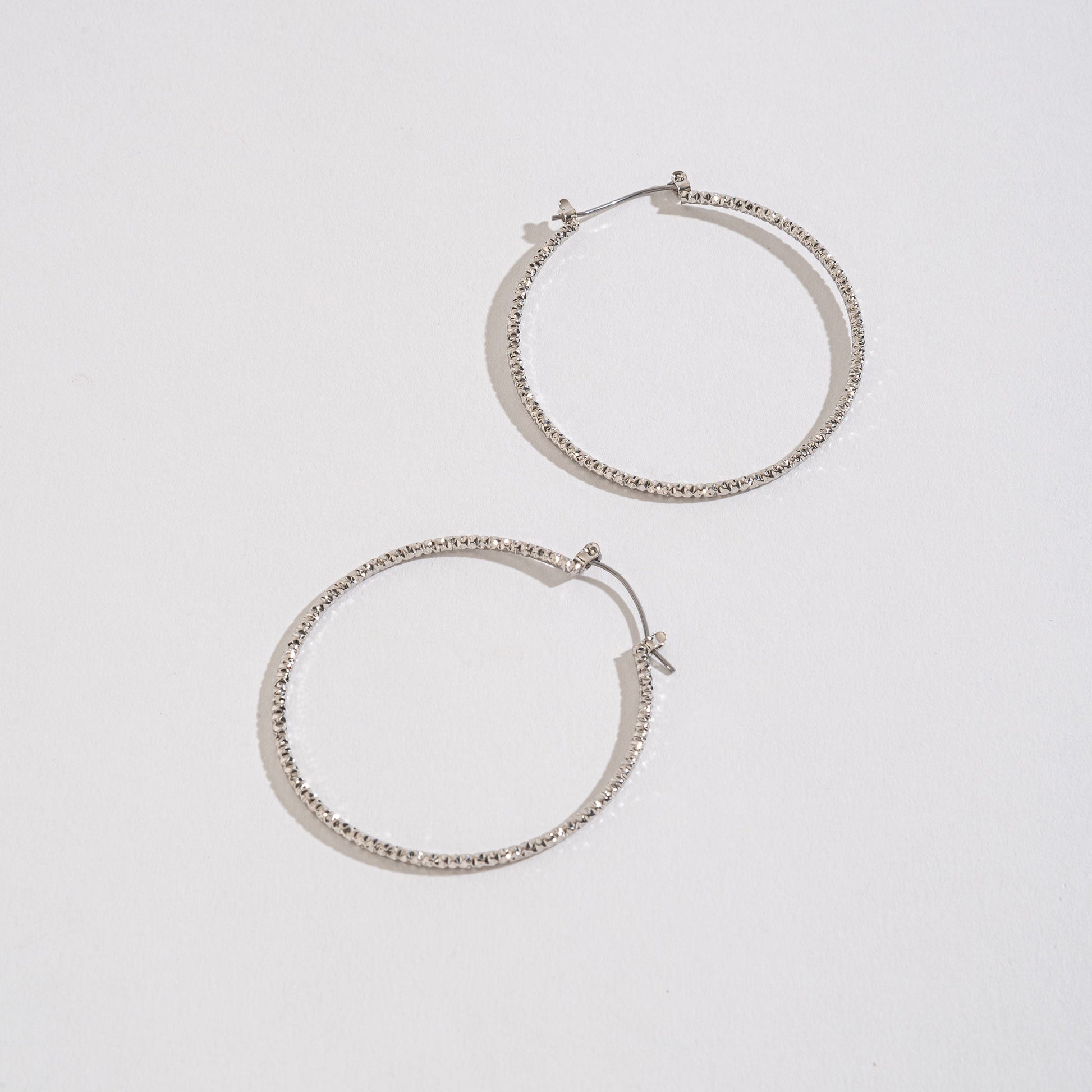 Large Textured Hoop Earrings