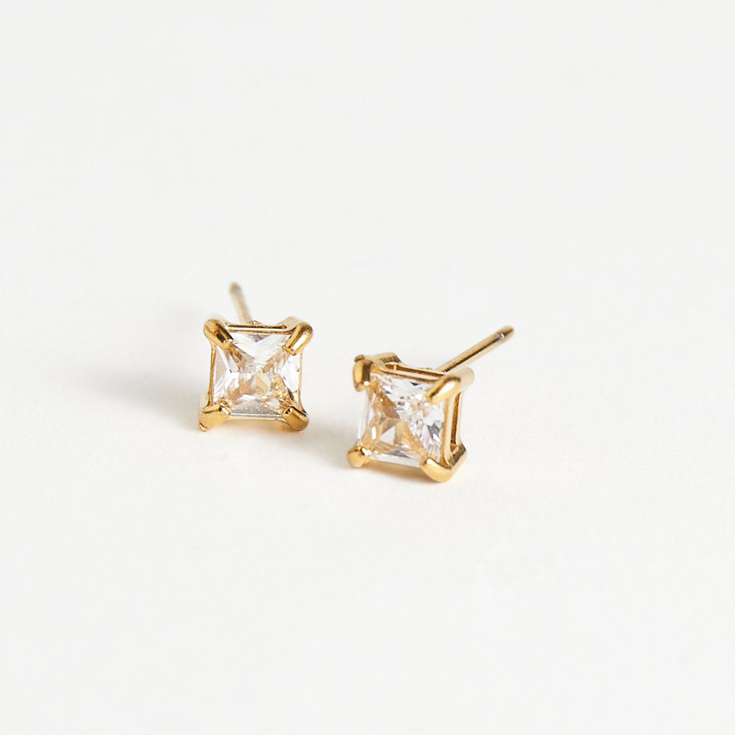 Narelle Waterproof 5mm Square Cubic Zirconia Stud Earrings