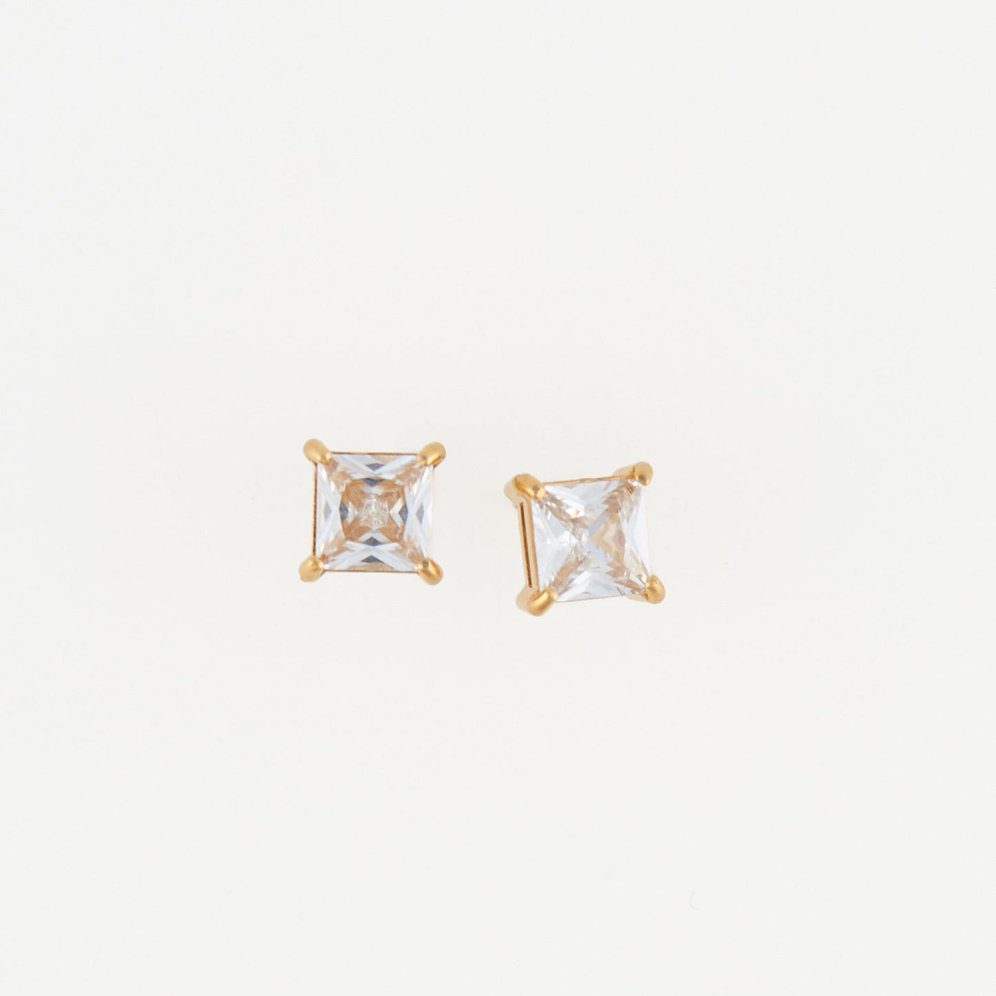 Narelle Waterproof 6mm Square Cubic Zirconia Stud Earrings