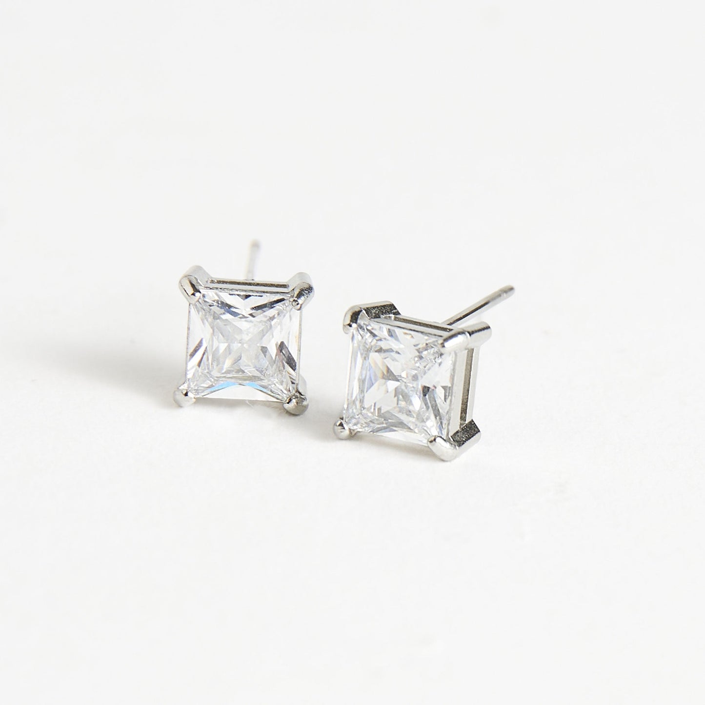 Narelle Waterproof 6mm Square Cubic Zirconia Stud Earrings