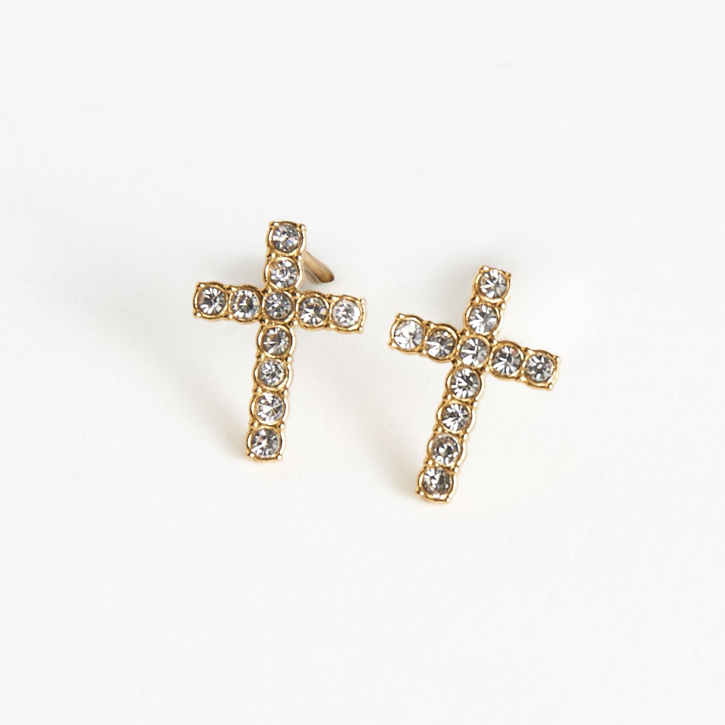 Narelle Waterproof Pave Cross Stud Earrings