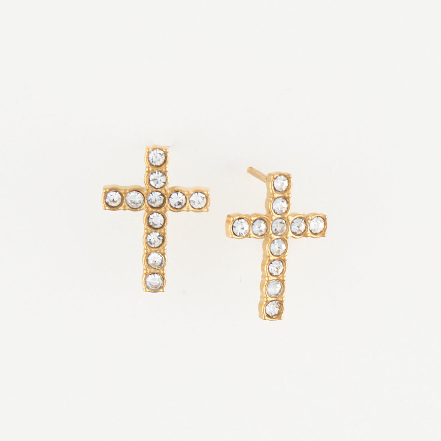 Narelle Waterproof Pave Cross Stud Earrings