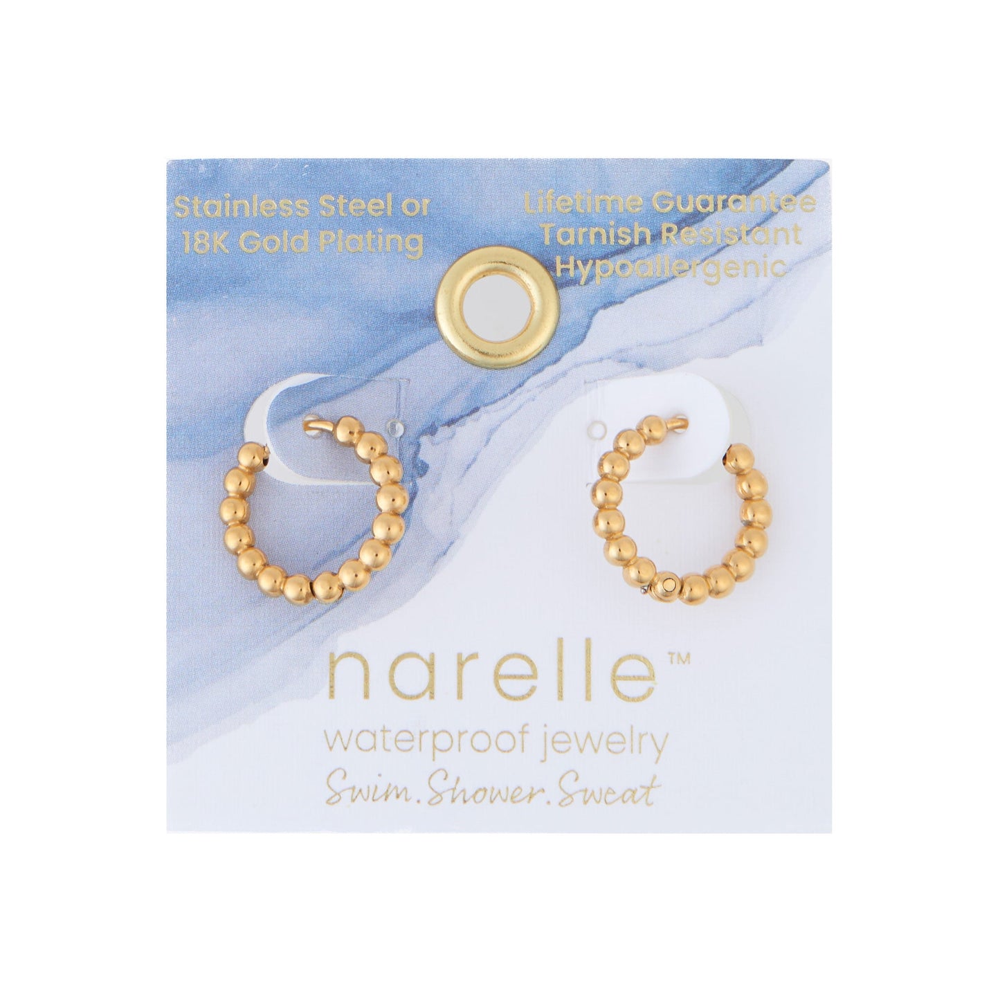 Narelle Waterproof Beaded Hoop Earrings