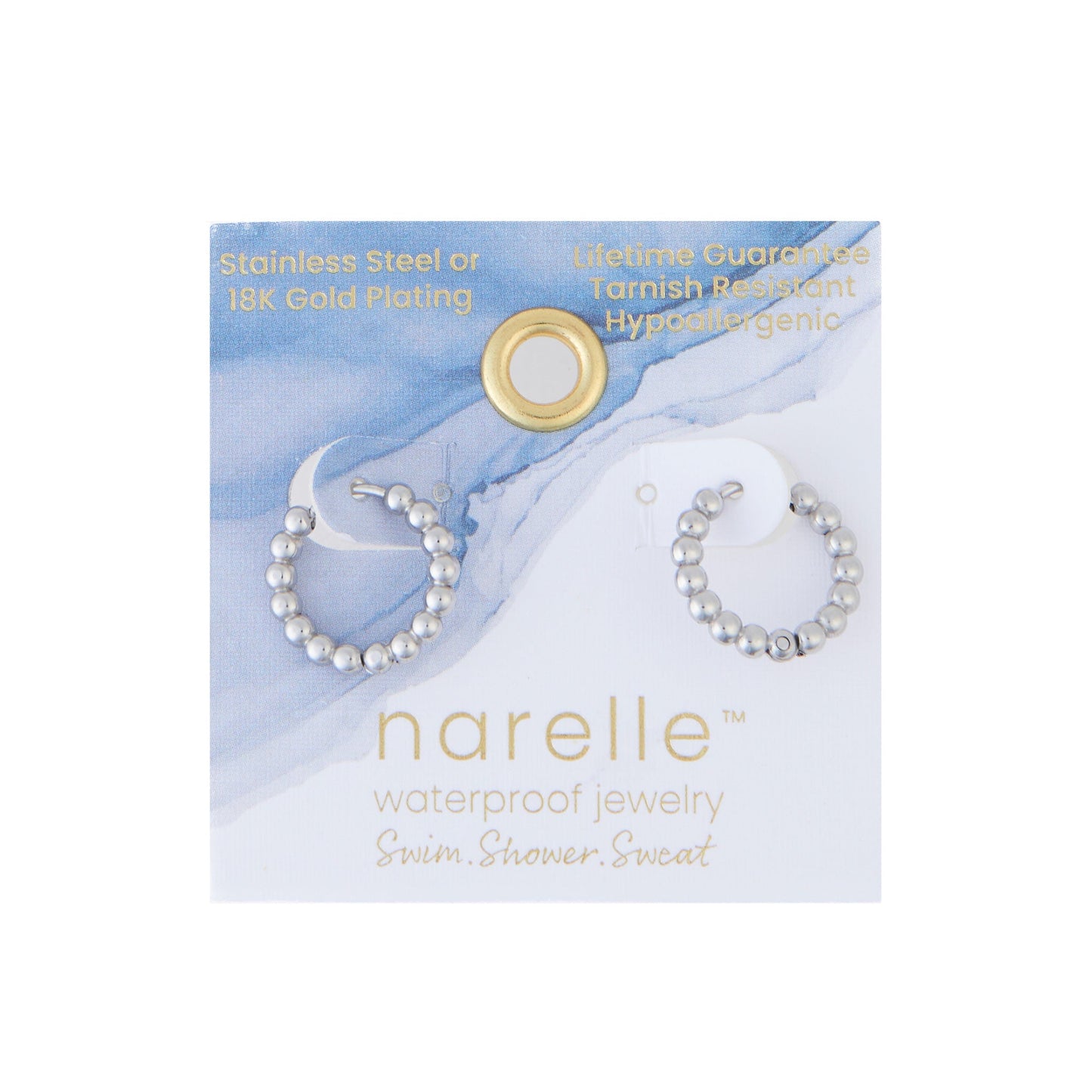 Narelle Waterproof Beaded Hoop Earrings