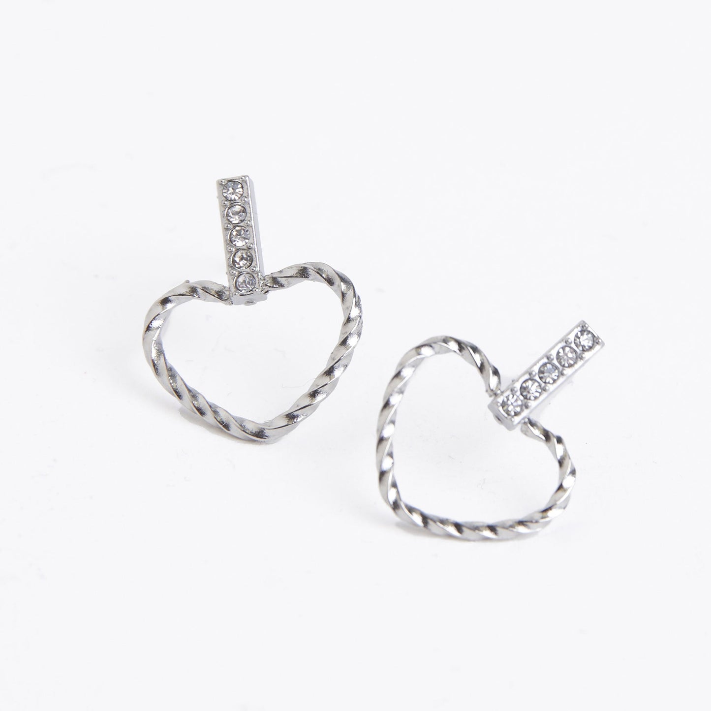Narelle Waterproof Heart Outline Bar Stud Earrings