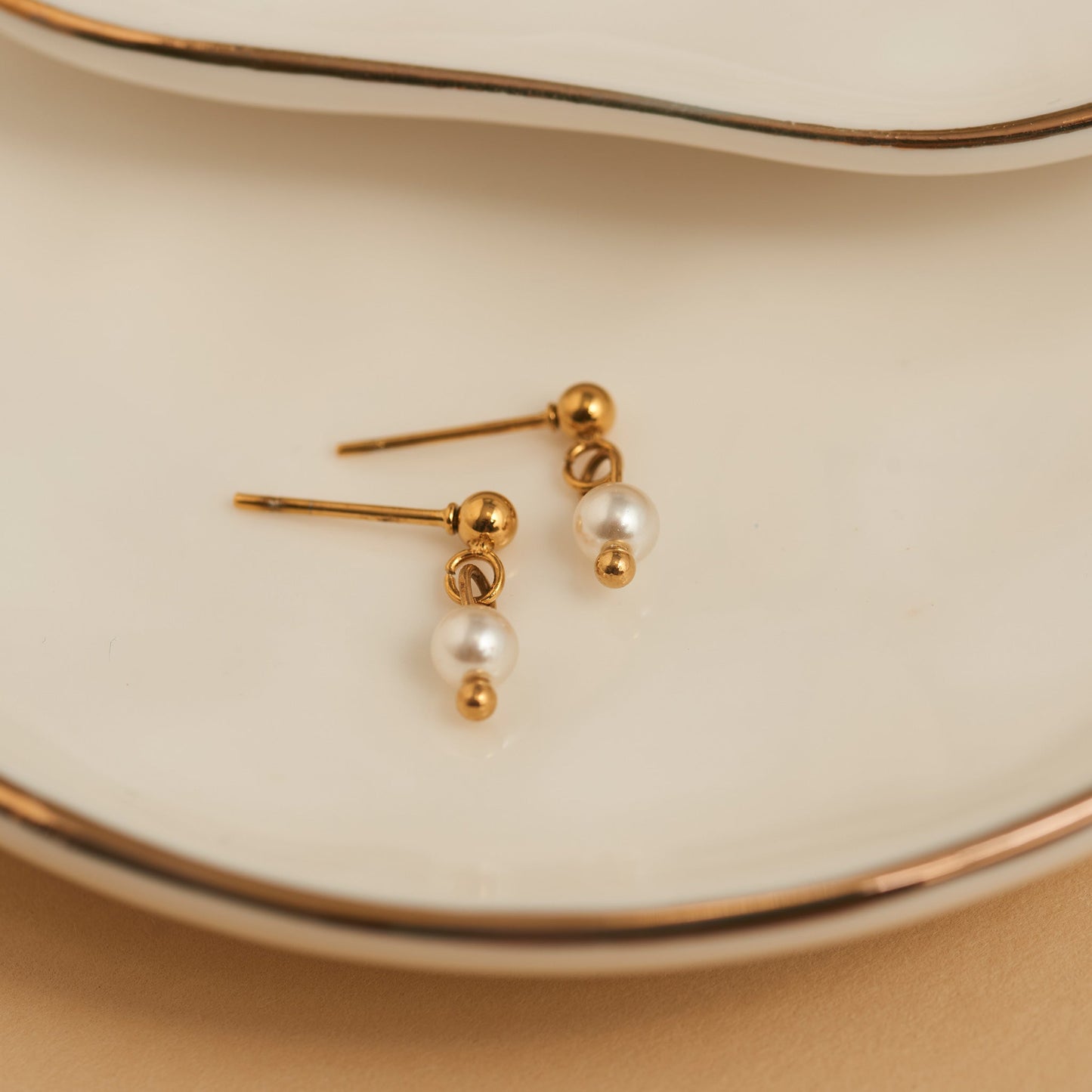 Narelle Waterproof Pearl Dangle Stud Earrings