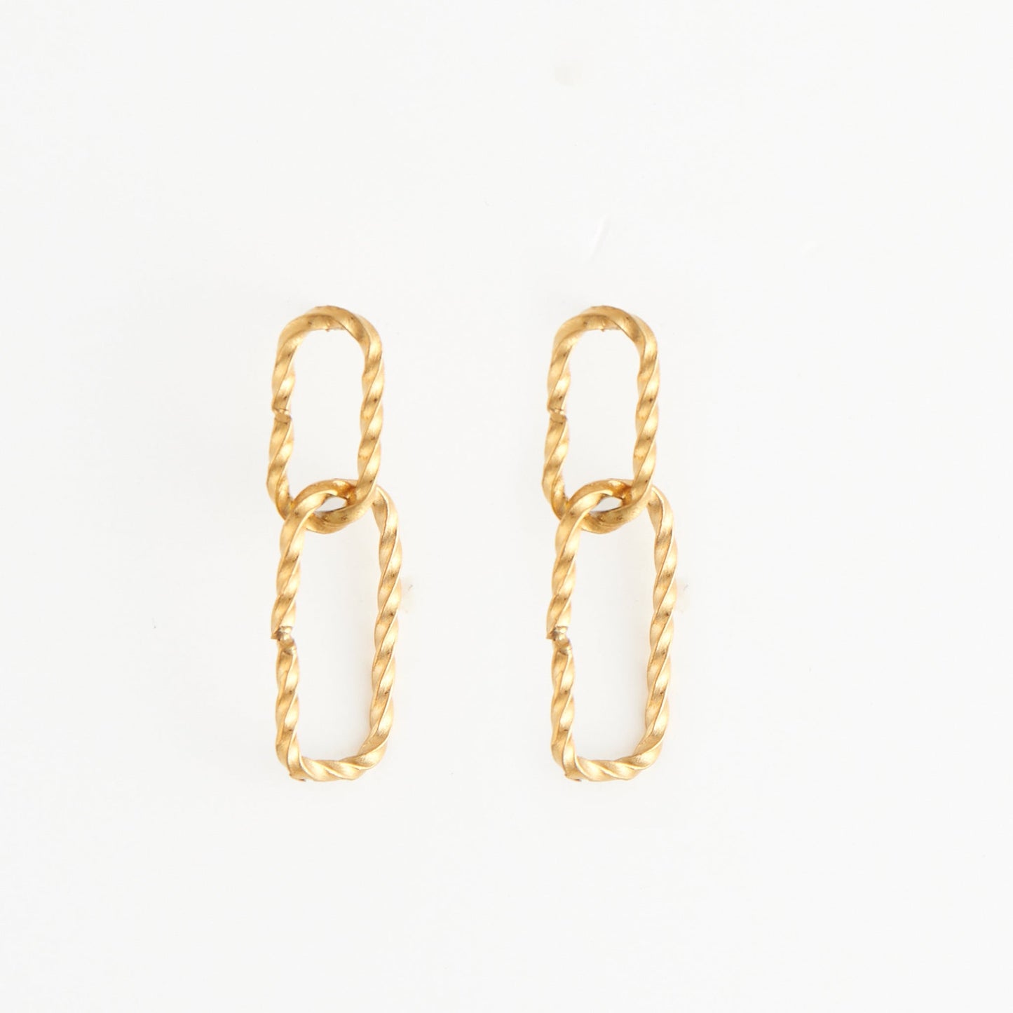 Narelle Waterproof Textured Oval Link Stud Earrings