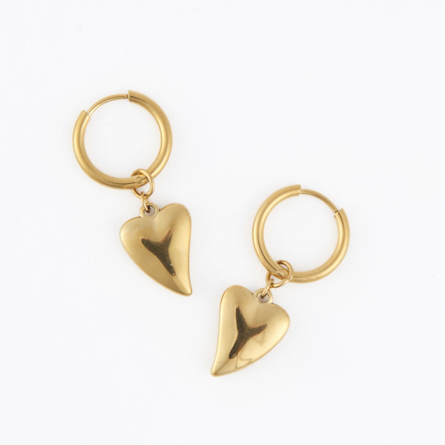 Narelle Waterproof Heart Charm Hoop Earrings