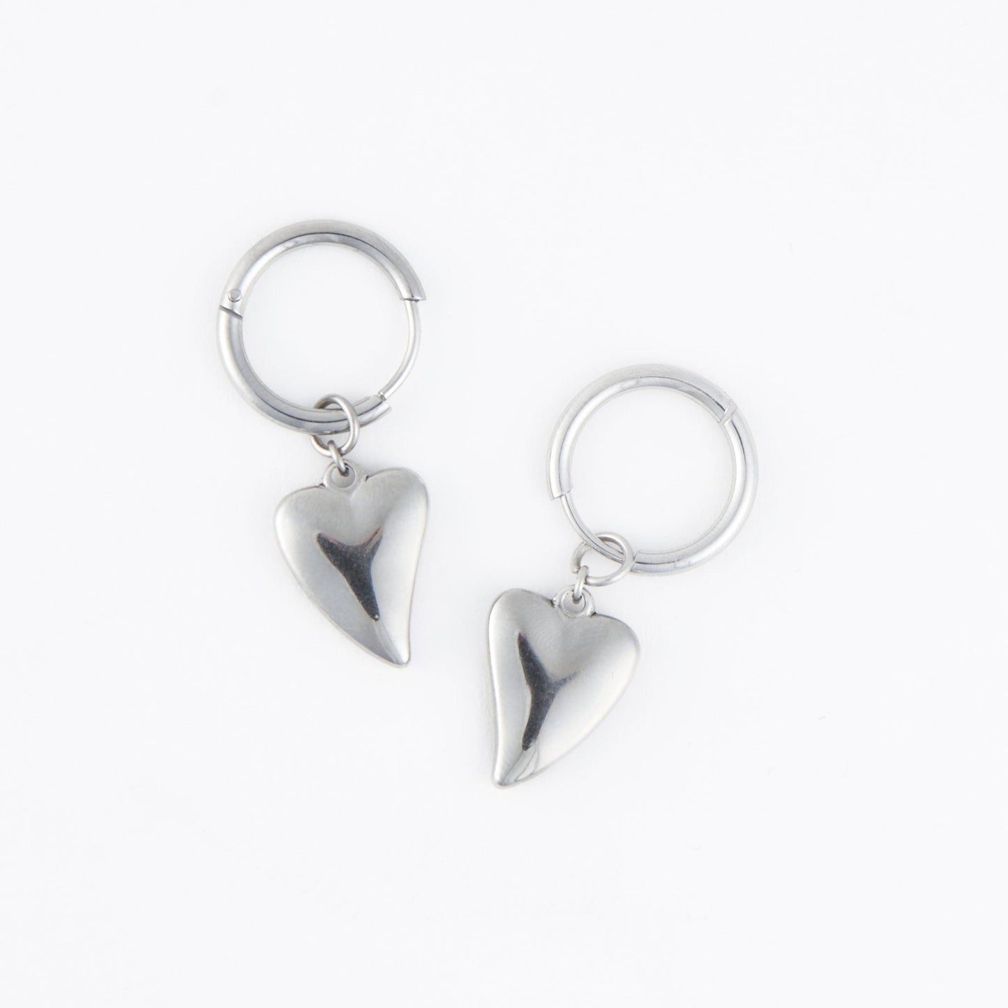 Narelle Waterproof Heart Charm Hoop Earrings
