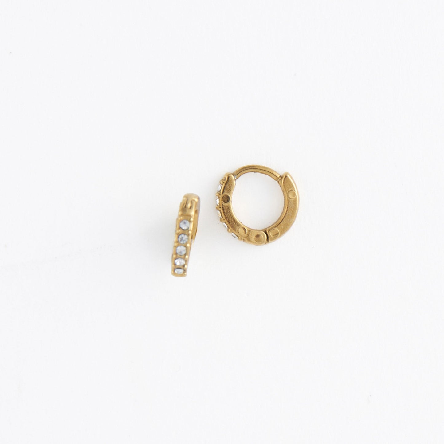 Narelle Waterproof Pave Huggie Hoop Earrings